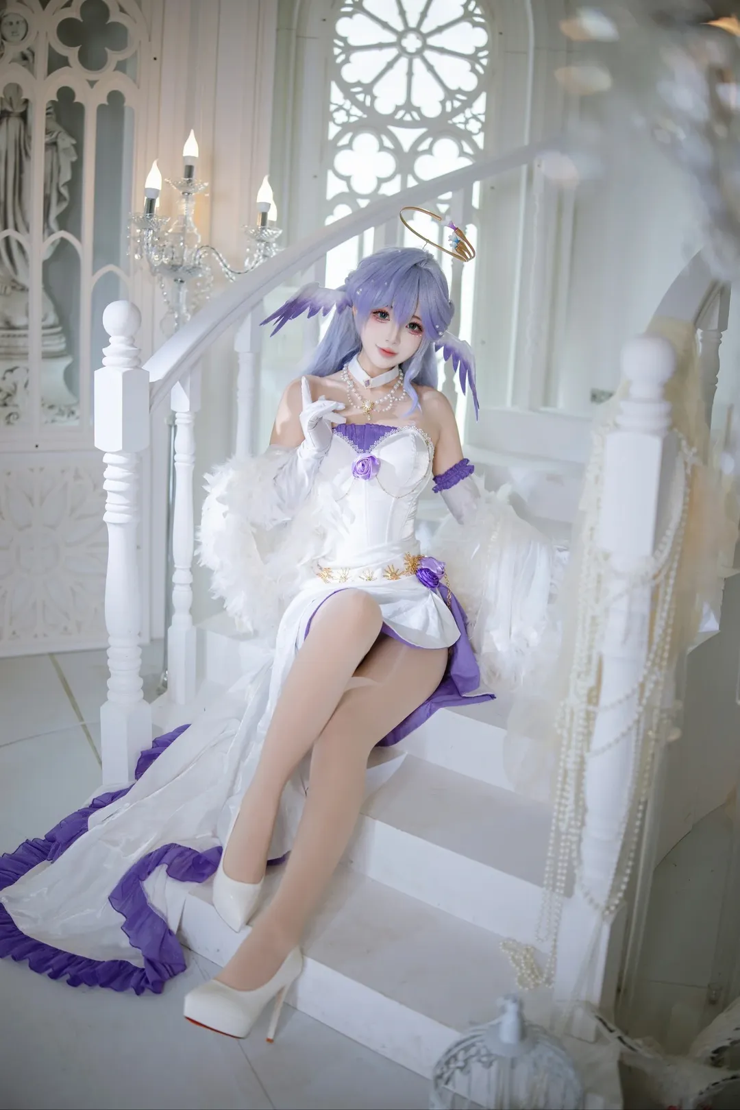 唯美寫真, Cosplay, 崩壞星穹鐵道, 知更鳥cos, 羽毛禮服 - 第2張