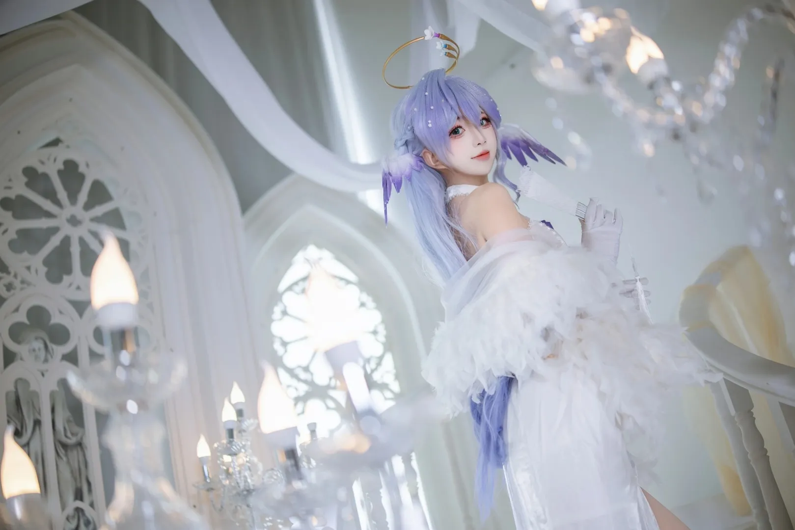 唯美寫真, Cosplay, 崩壞星穹鐵道, 知更鳥cos, 羽毛禮服 - 第4張