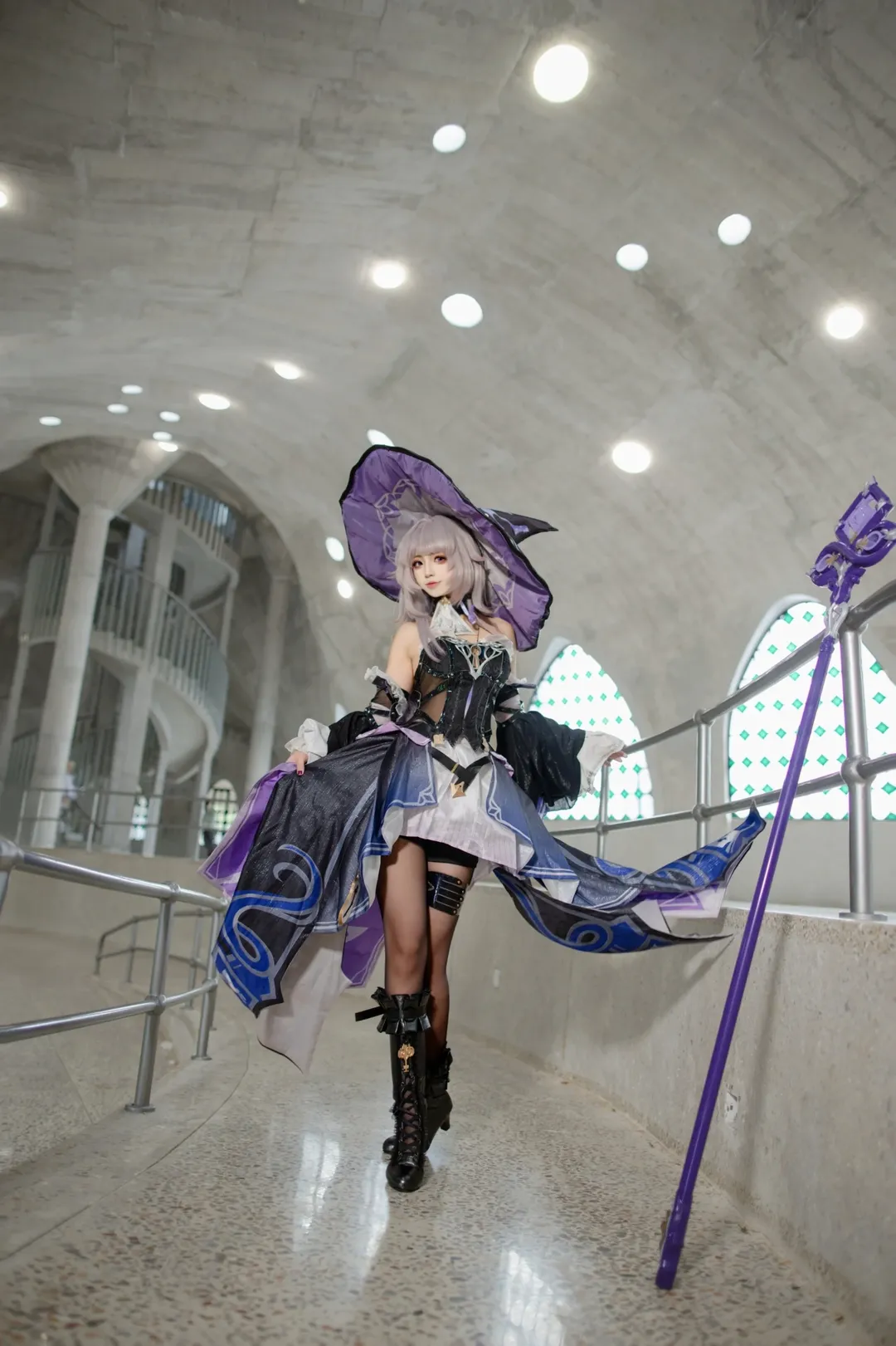 崩坏星穹铁道, 大黑塔cos, cosplay摄影, 凤龙湾童话镇, 一朵云艺术宫