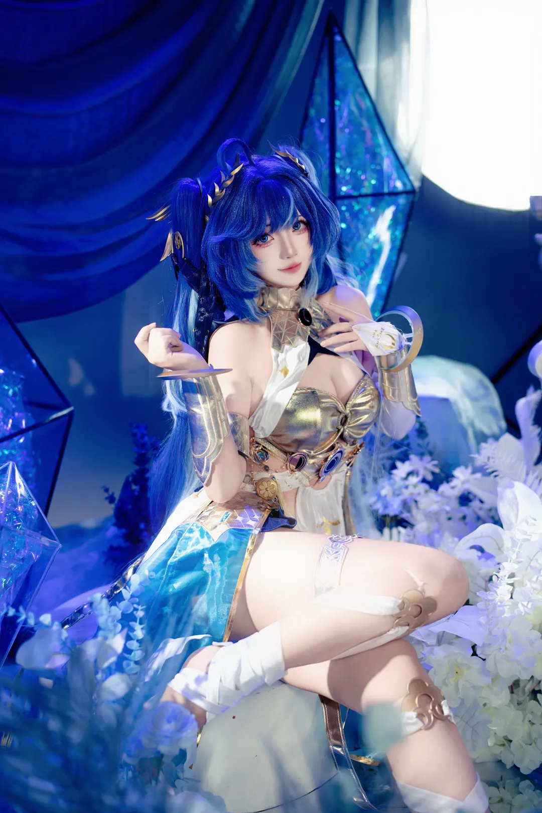 鳴潮, ユーノ コスプレ, コスプレシェア, ブルー系コーデ, 小道具のスタジオ撮影 - 1枚目