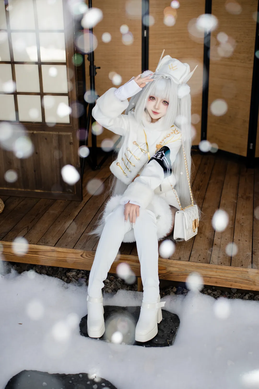 Aesthetic Portrait, Cosplay, Blanc cosplay, White Rabbit Lucky Train, Winter photography