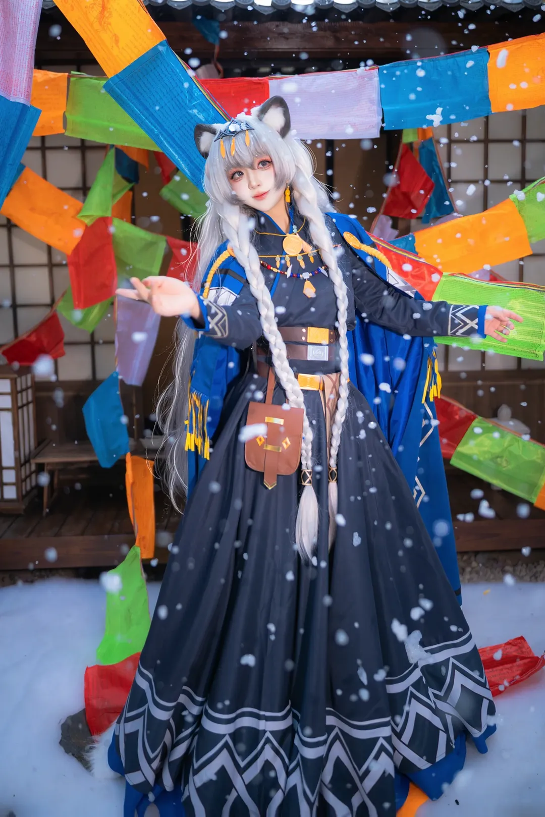 初雪cos, 明日方舟, 圣聆, 和风cos, 雪景摄影 - 第3张