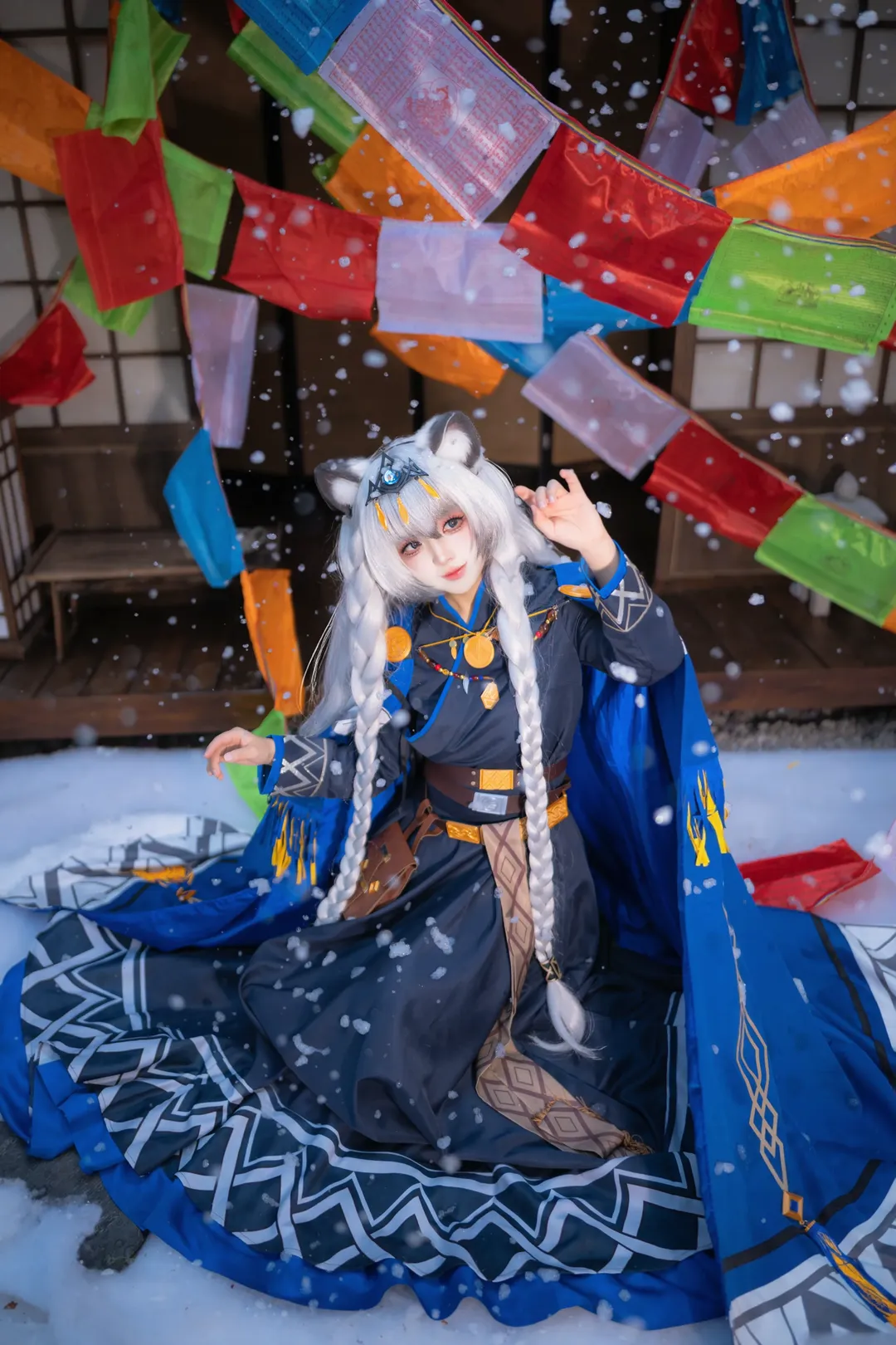 初雪cos, 明日方舟, 圣聆, 和风cos, 雪景摄影 - 第4张