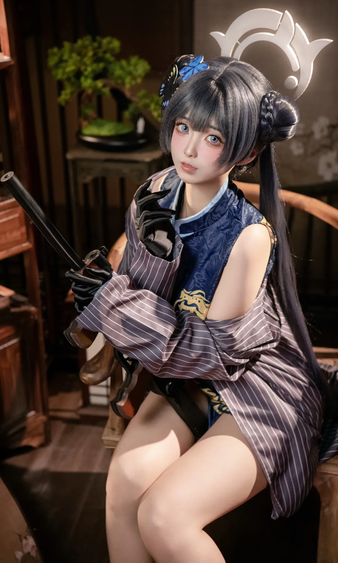 二次元少女, 蔚蓝档案, 妃咲cos, 中式旗袍, cosplay摄影 - 第1张