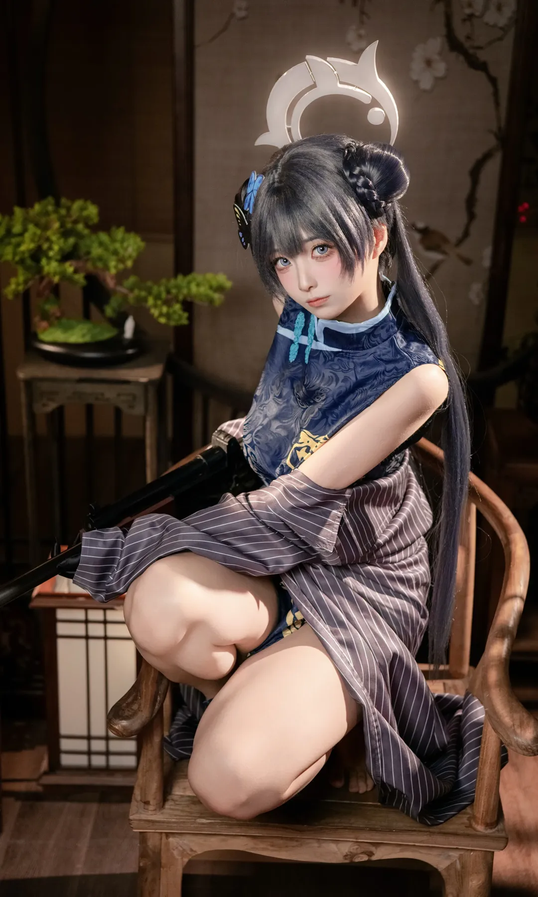 二次元少女, 蔚蓝档案, 妃咲cos, 中式旗袍, cosplay摄影 - 第2张