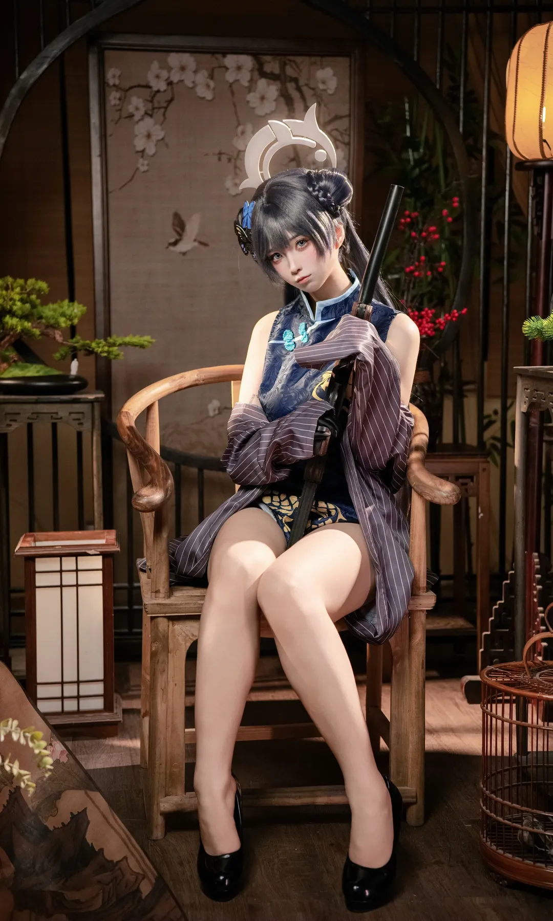 二次元少女, 蔚蓝档案, 妃咲cos, 中式旗袍, cosplay摄影 - 第3张