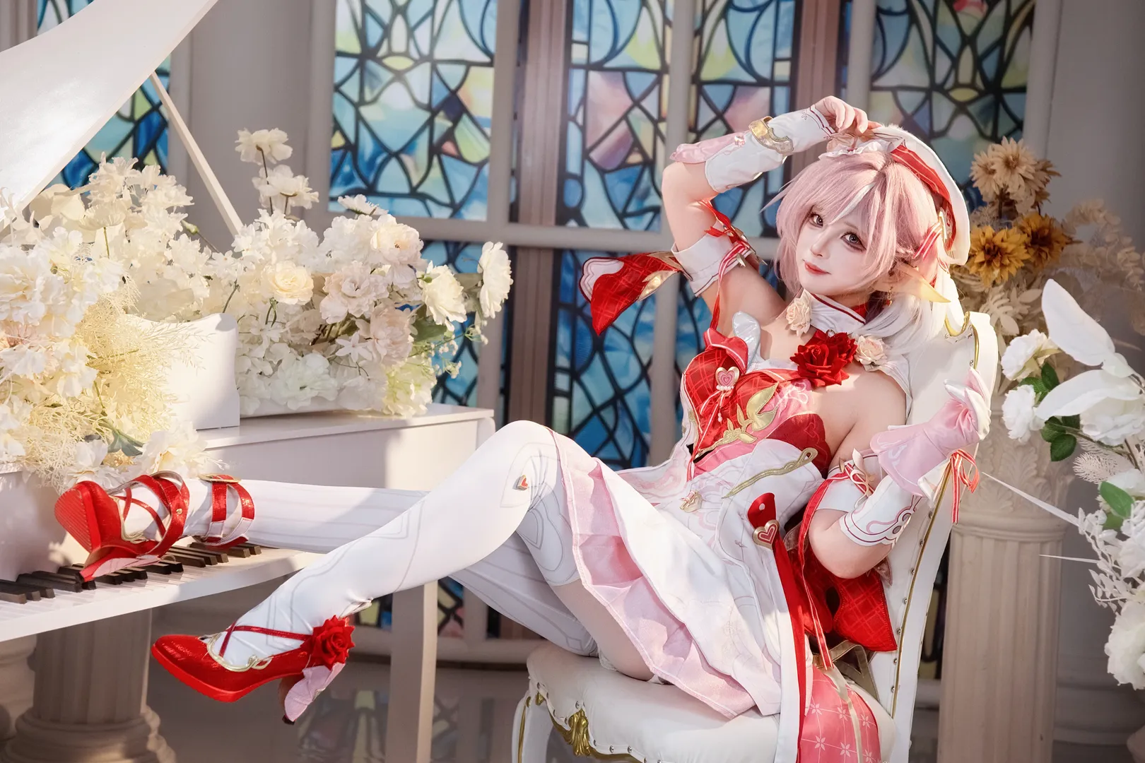 エリシア コスプレ, 崩壊 3rd, 二次元撮影, エルフ耳コスプレ, 夢幻風コスプレ