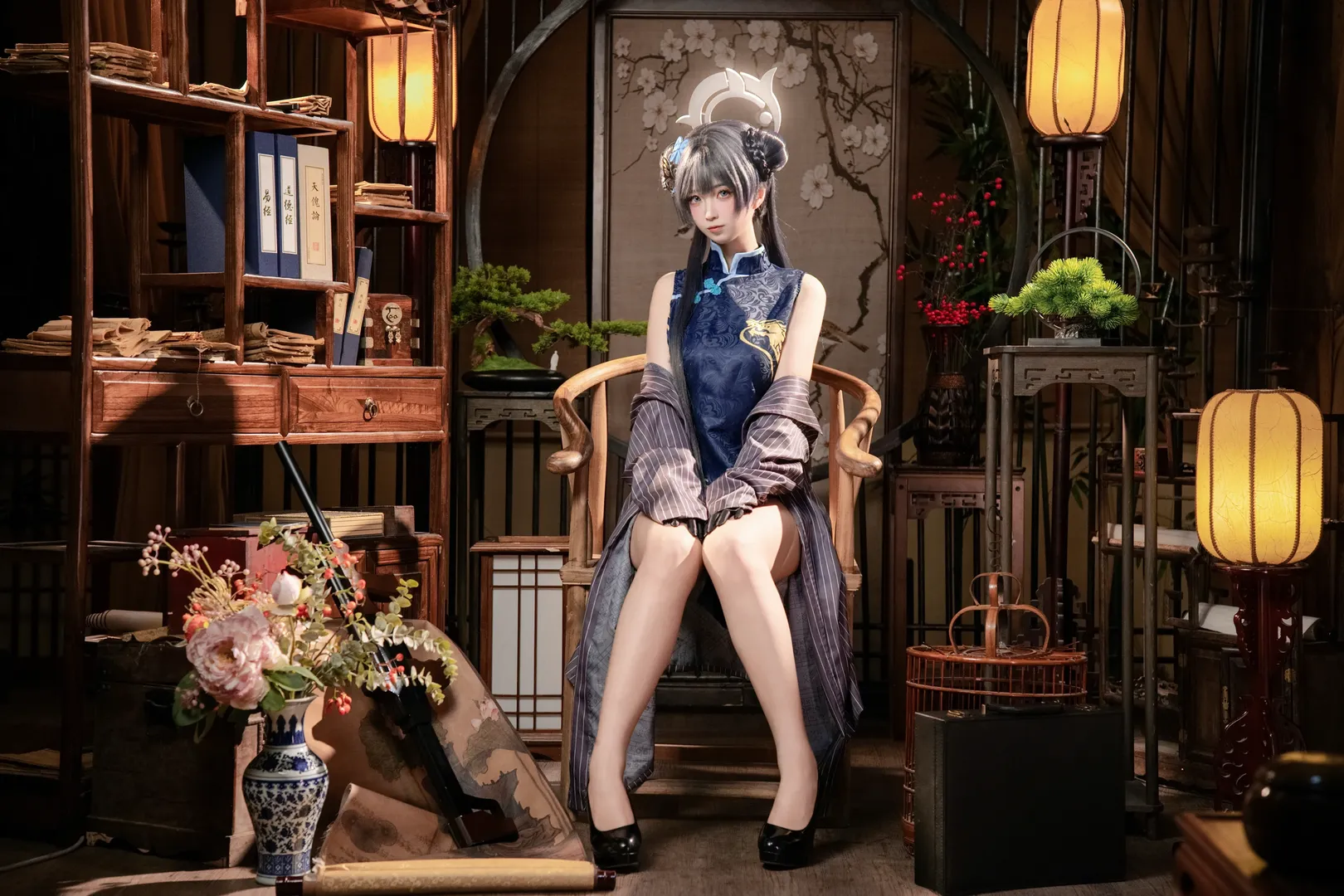 蔚蓝档案, 妃咲cos, 二次元cosplay, 中式美学, 国风摄影 - 第1张