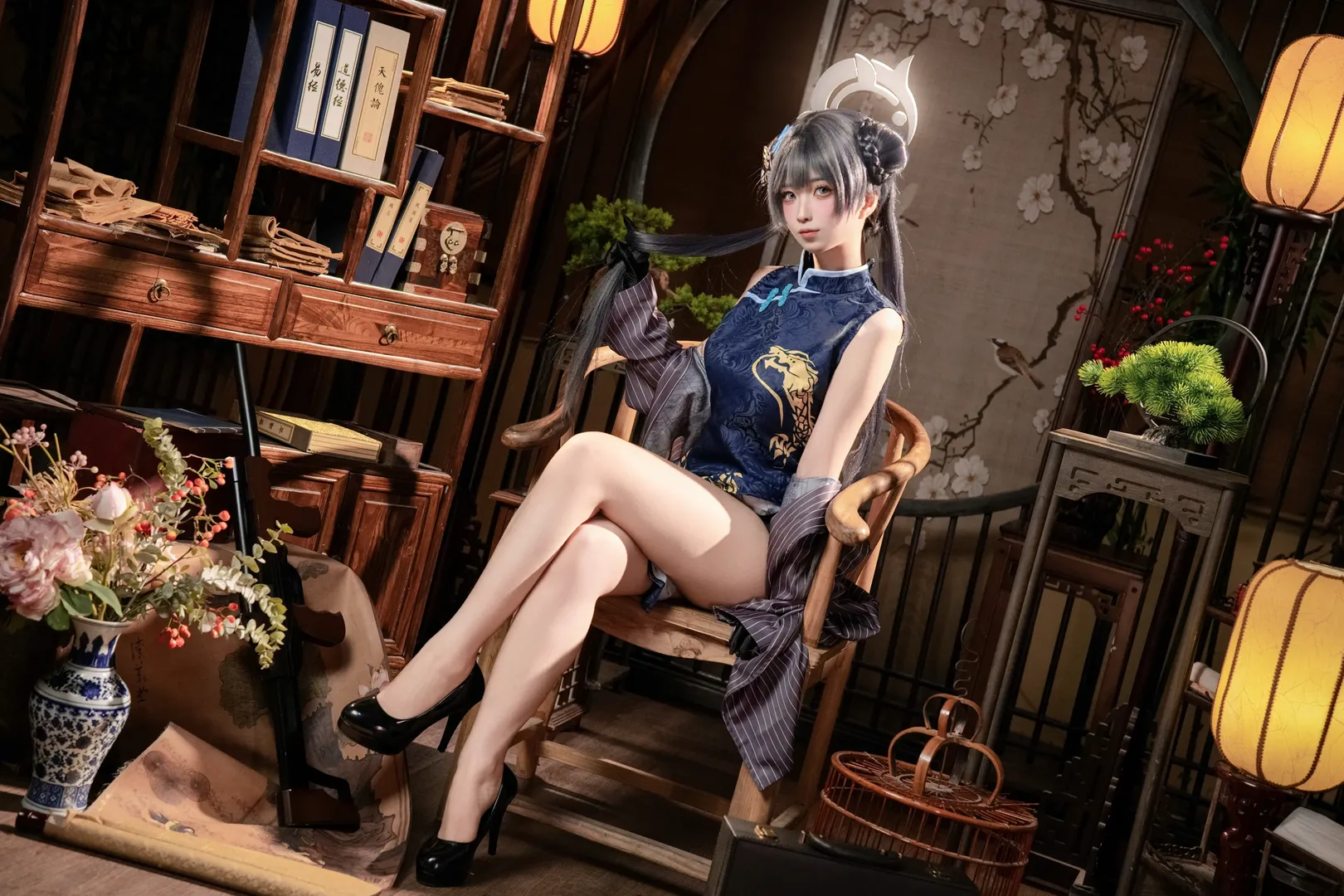 Blue Archive, Misaki cosplay, Anime cosplay, Chinese aesthetics, Chinese-style photography