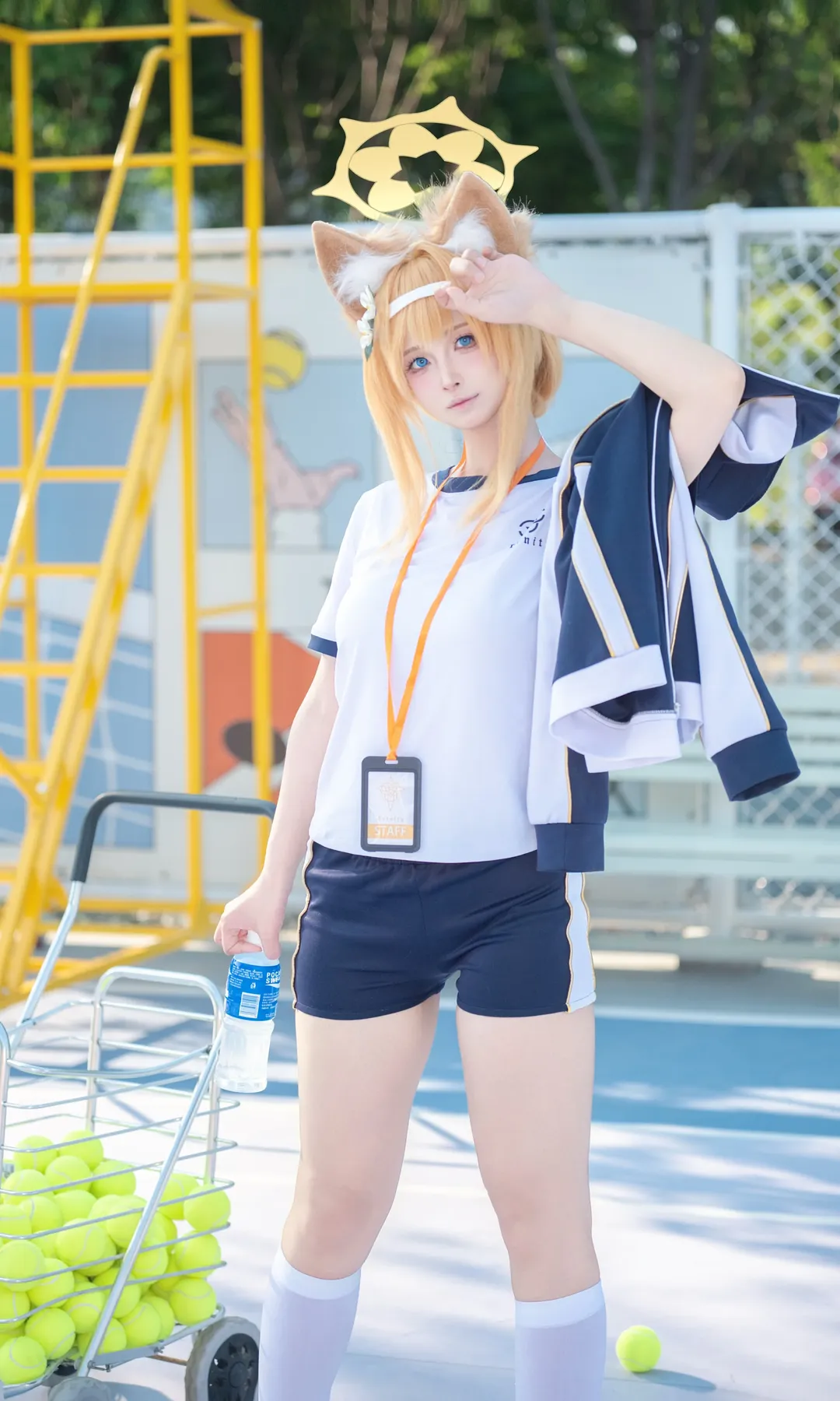 蔚蓝档案, 户外写真, 玛丽cos, 兽耳cosplay, 网球少女