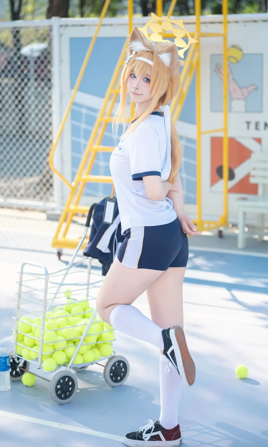 蔚蓝档案, 户外写真, 玛丽cos, 兽耳cosplay, 网球少女 - 第3张