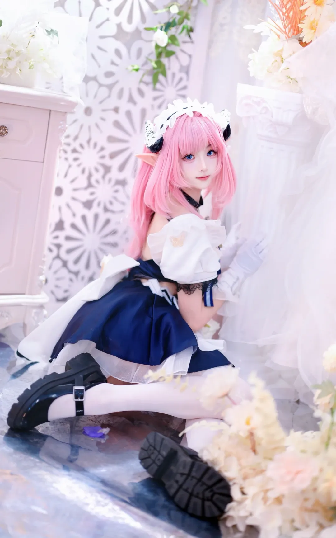 エリシア コスプレ, 二次元, 崩壊3rd, メイド服, ピンク髪のエルフ - 1枚目