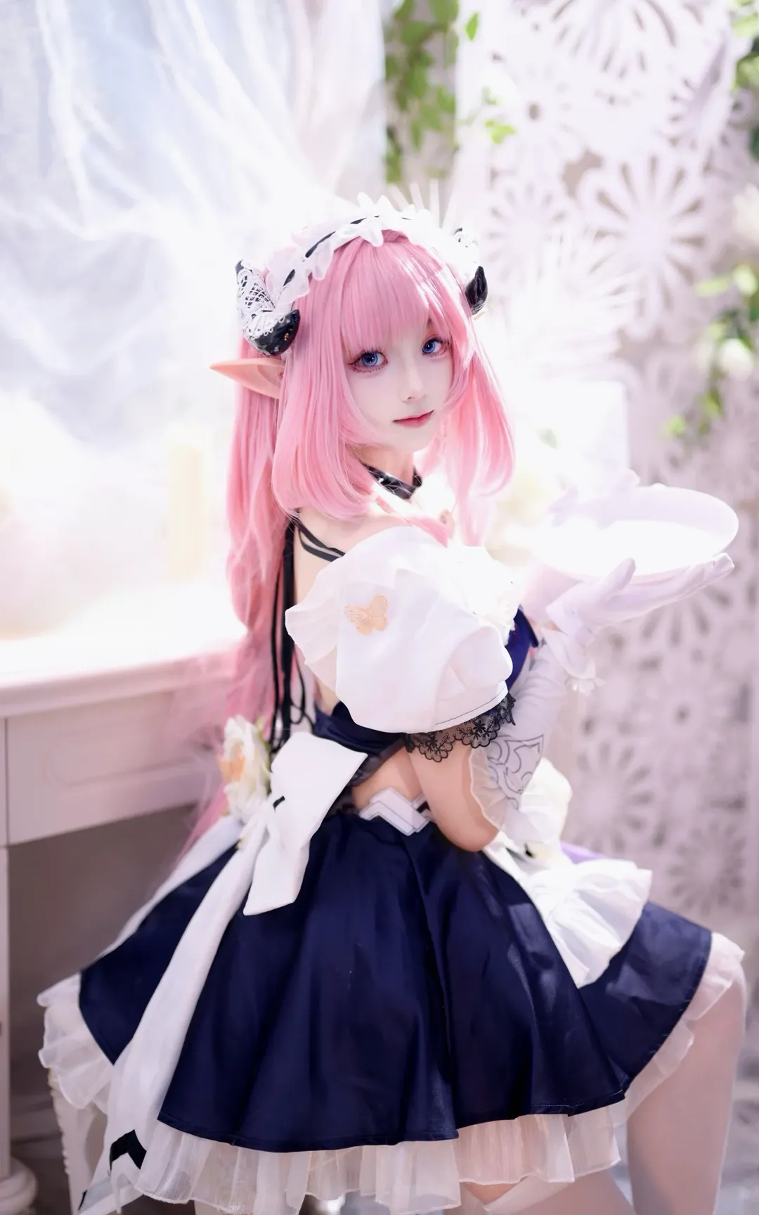 エリシア コスプレ, 二次元, 崩壊3rd, メイド服, ピンク髪のエルフ - 5枚目