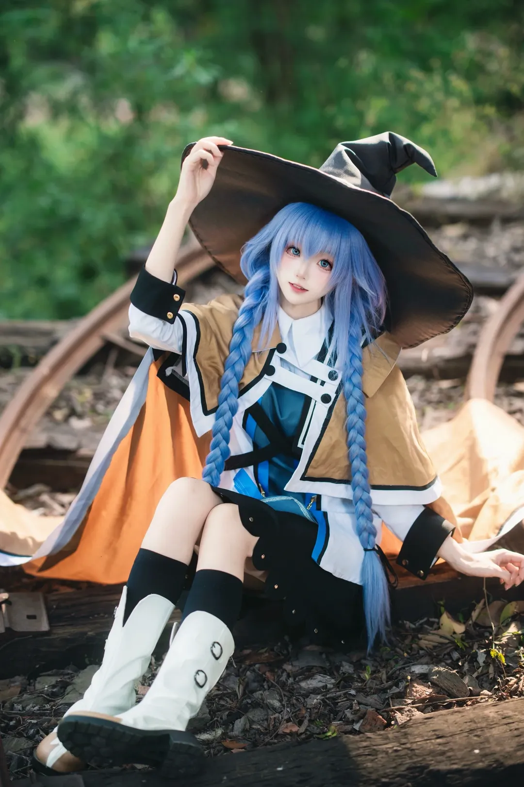 Outdoor photography, Anime cosplay, Witch costume, Roxy cosplay, Mushoku Tensei: Jobless Reincarnation - Image 1