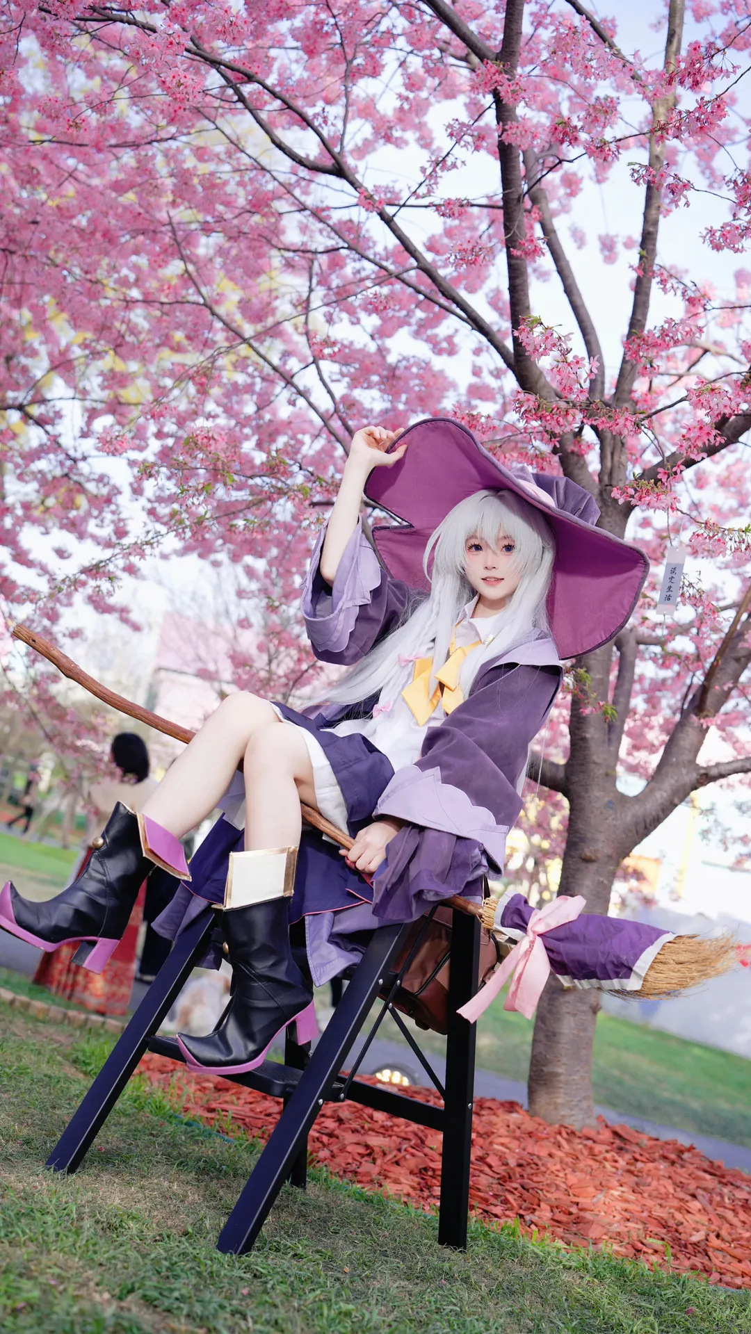 二次元摄影, 伊蕾娜cos, 魔女之旅, 魔女cosplay, 樱花外拍 - 第1张