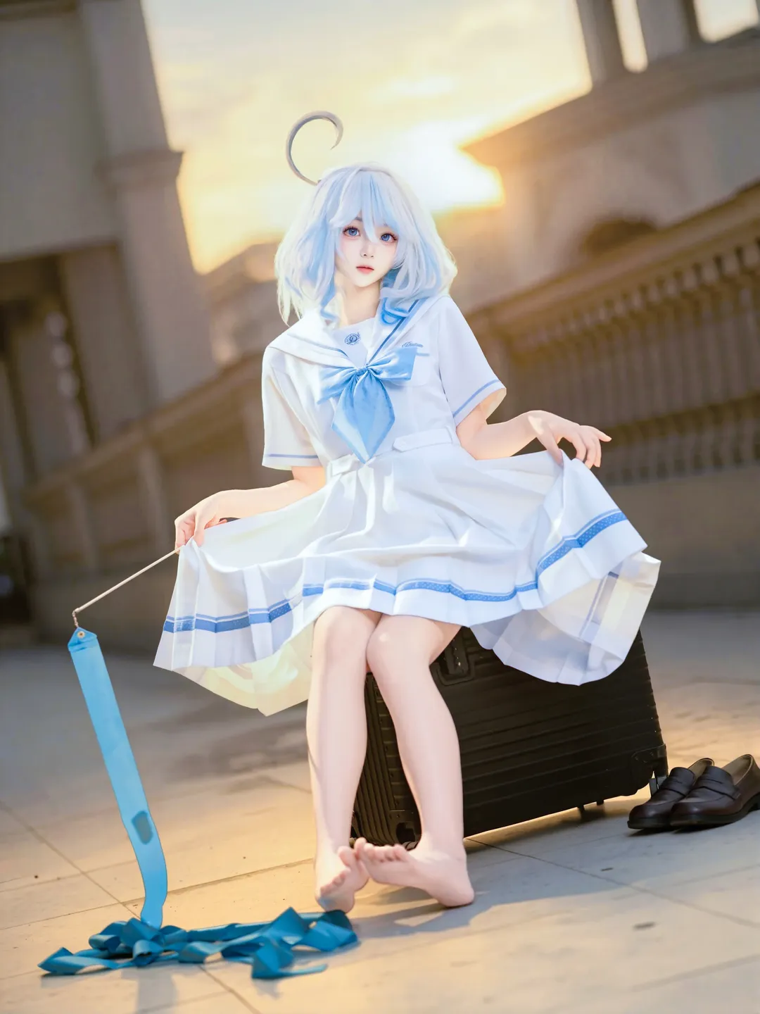 原神, 芙宁娜cos, cosplay日常, 水手服穿搭, 逆光写真 - 第2张