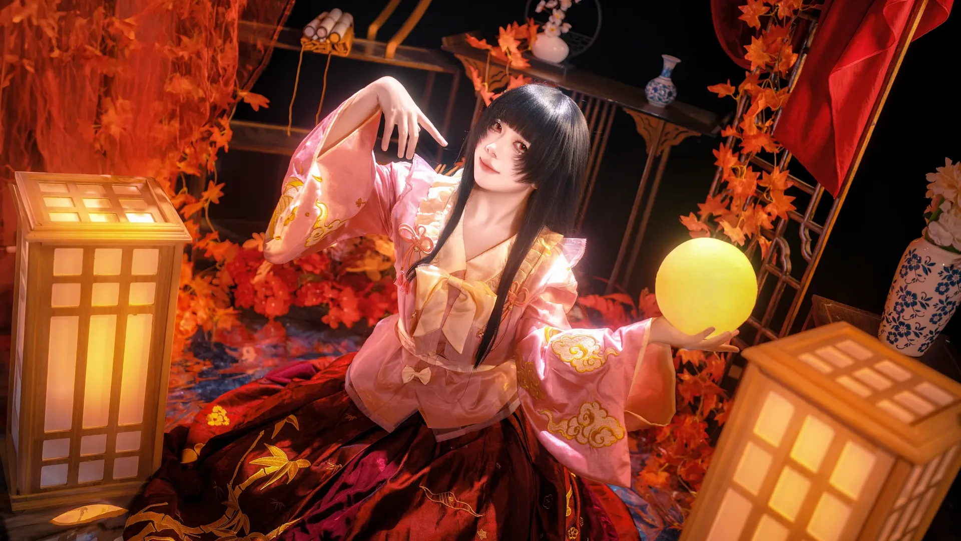 东方project, 和风摄影, 东方cos, 蓬莱山辉夜cos, 棚拍日常