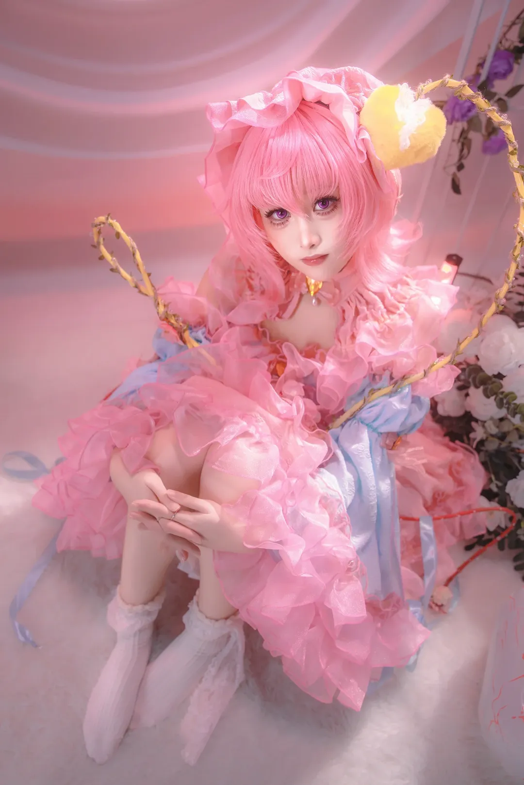 二次元撮影, 東方Project, 古明地さとり コスプレ, 感じる / 眠る, ピンク調 - 1枚目