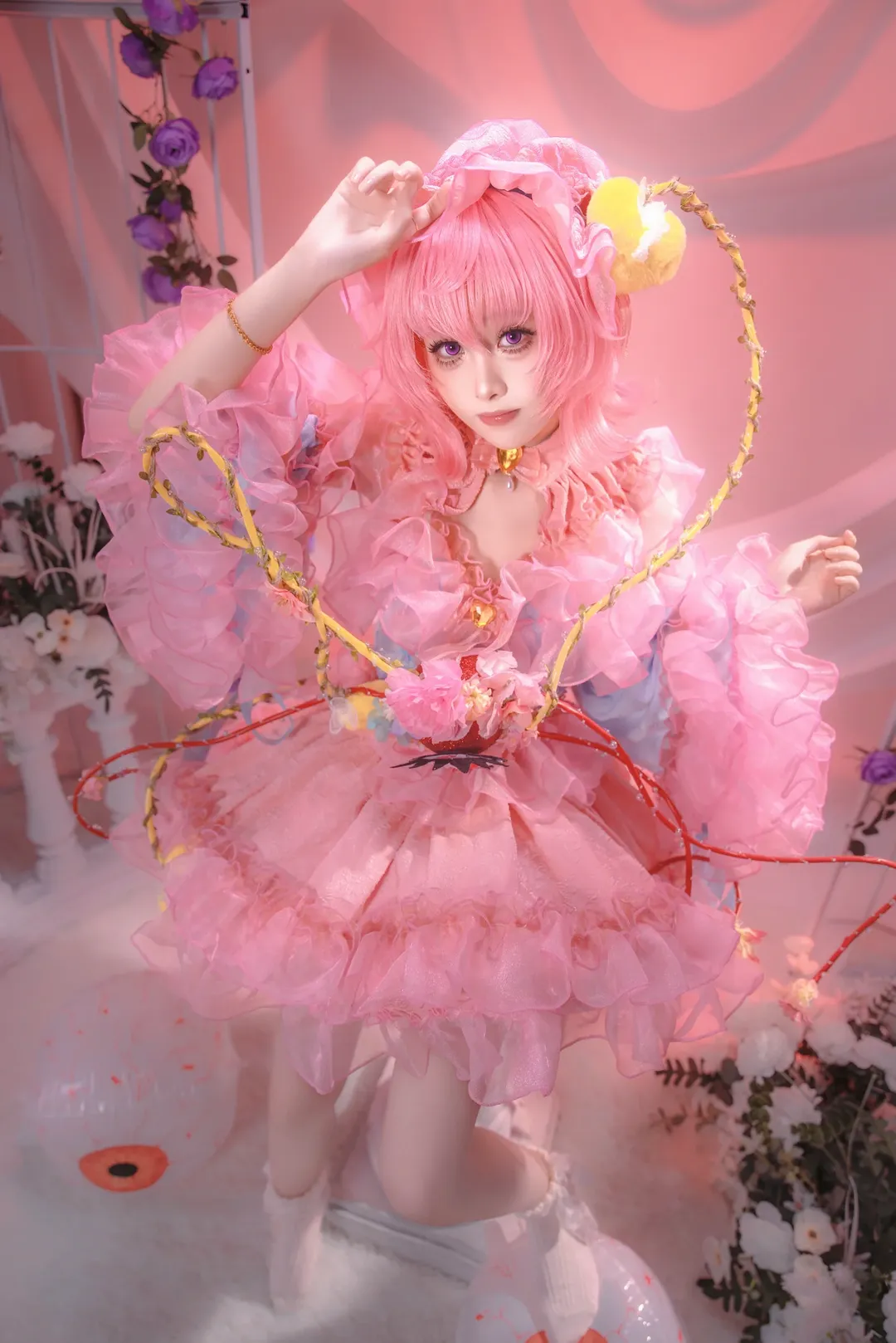 二次元撮影, 東方Project, 古明地さとり コスプレ, 感じる / 眠る, ピンク調 - 3枚目