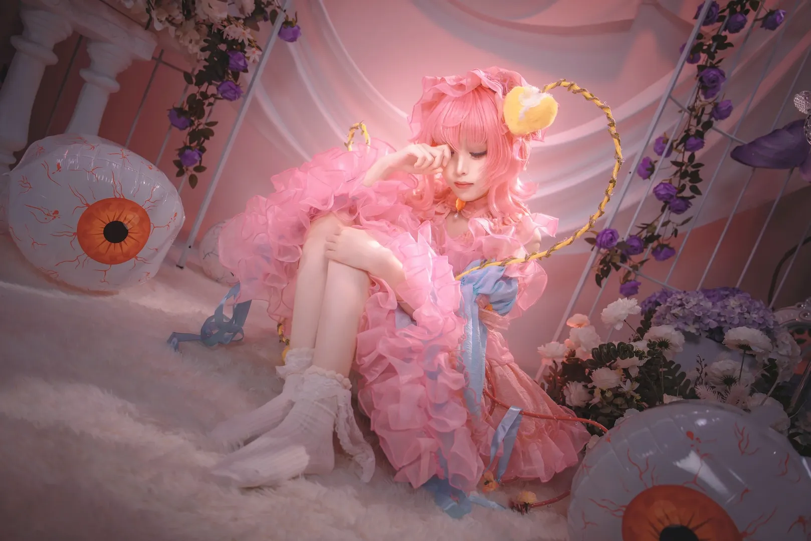 二次元撮影, 東方Project, 古明地さとり コスプレ, 感じる / 眠る, ピンク調 - 4枚目