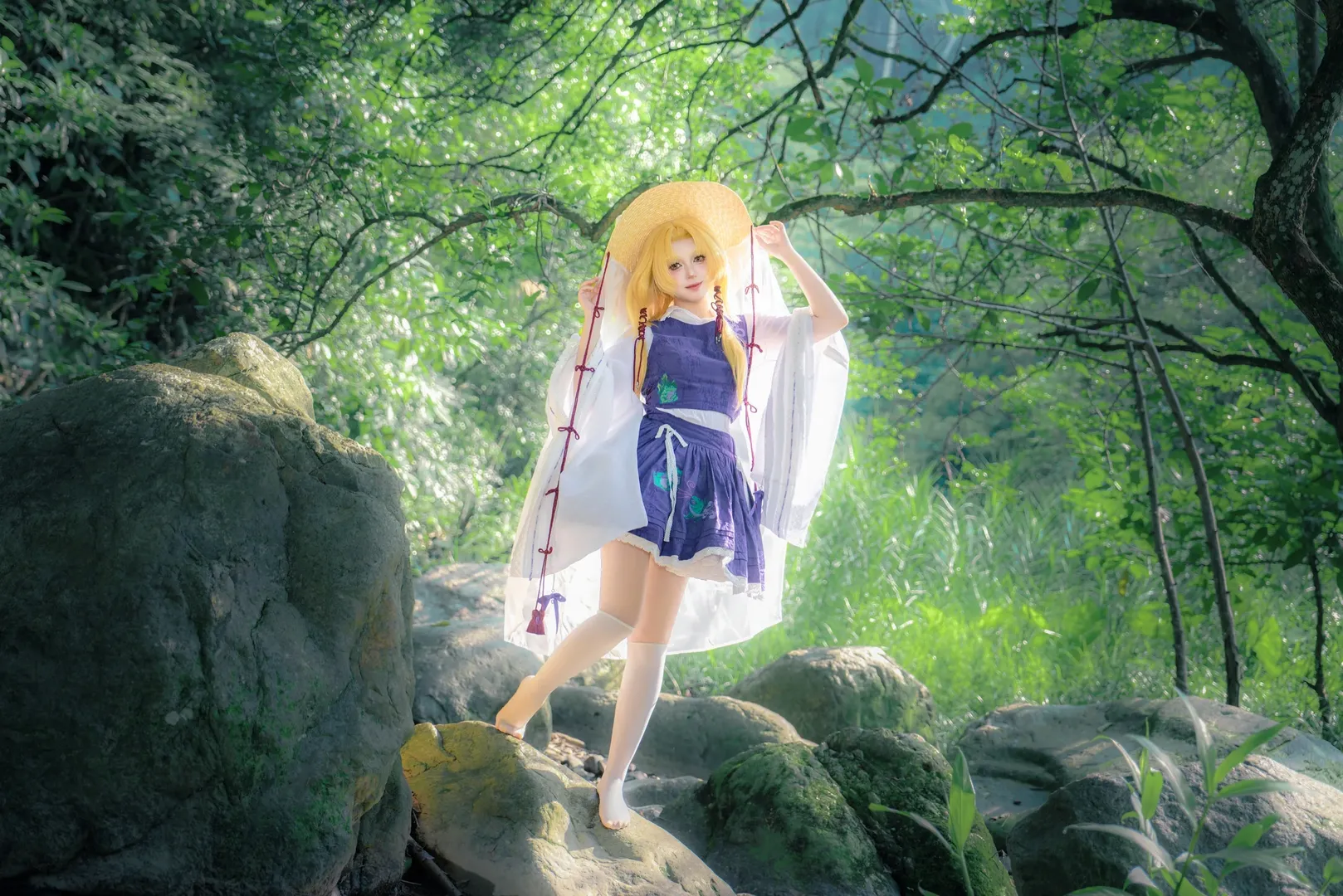 二次元摄影, 同人创作, 东方Project, 泄矢诹访子cos, 山林外景 - 第7张