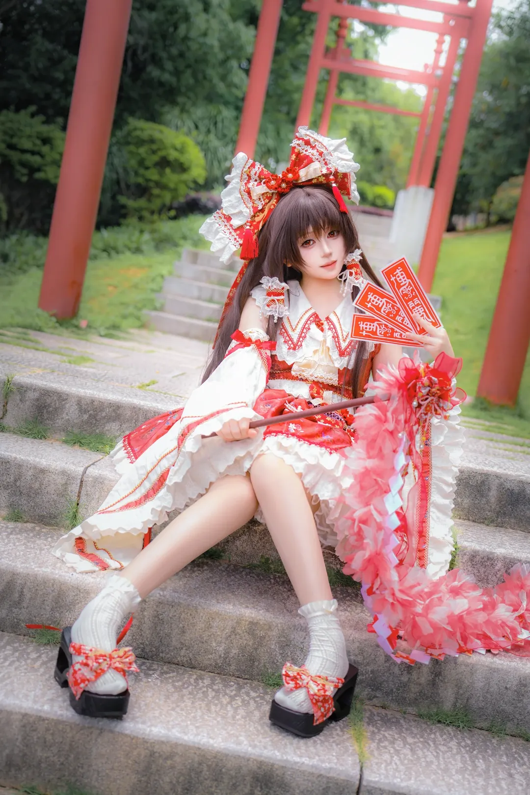 cosplay, 博丽灵梦cos, 东方Project, 巫女服, 高盖山 - 第5张