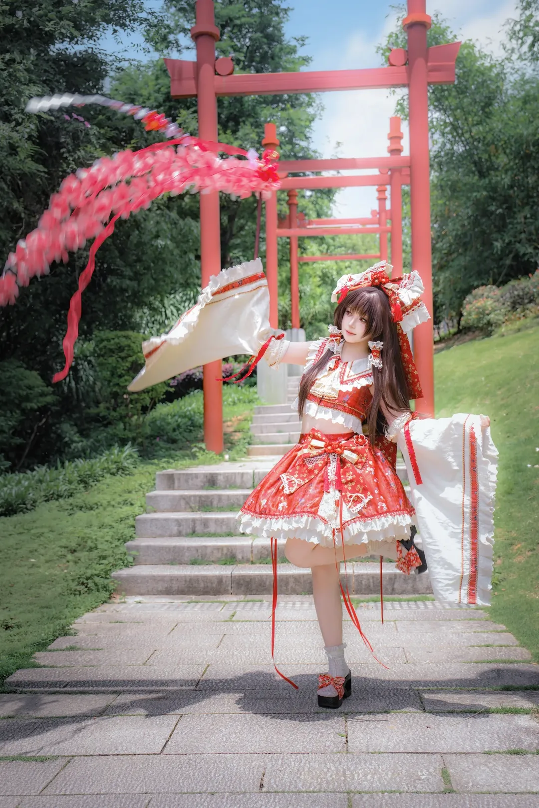 cosplay, 博丽灵梦cos, 东方Project, 巫女服, 高盖山 - 第6张