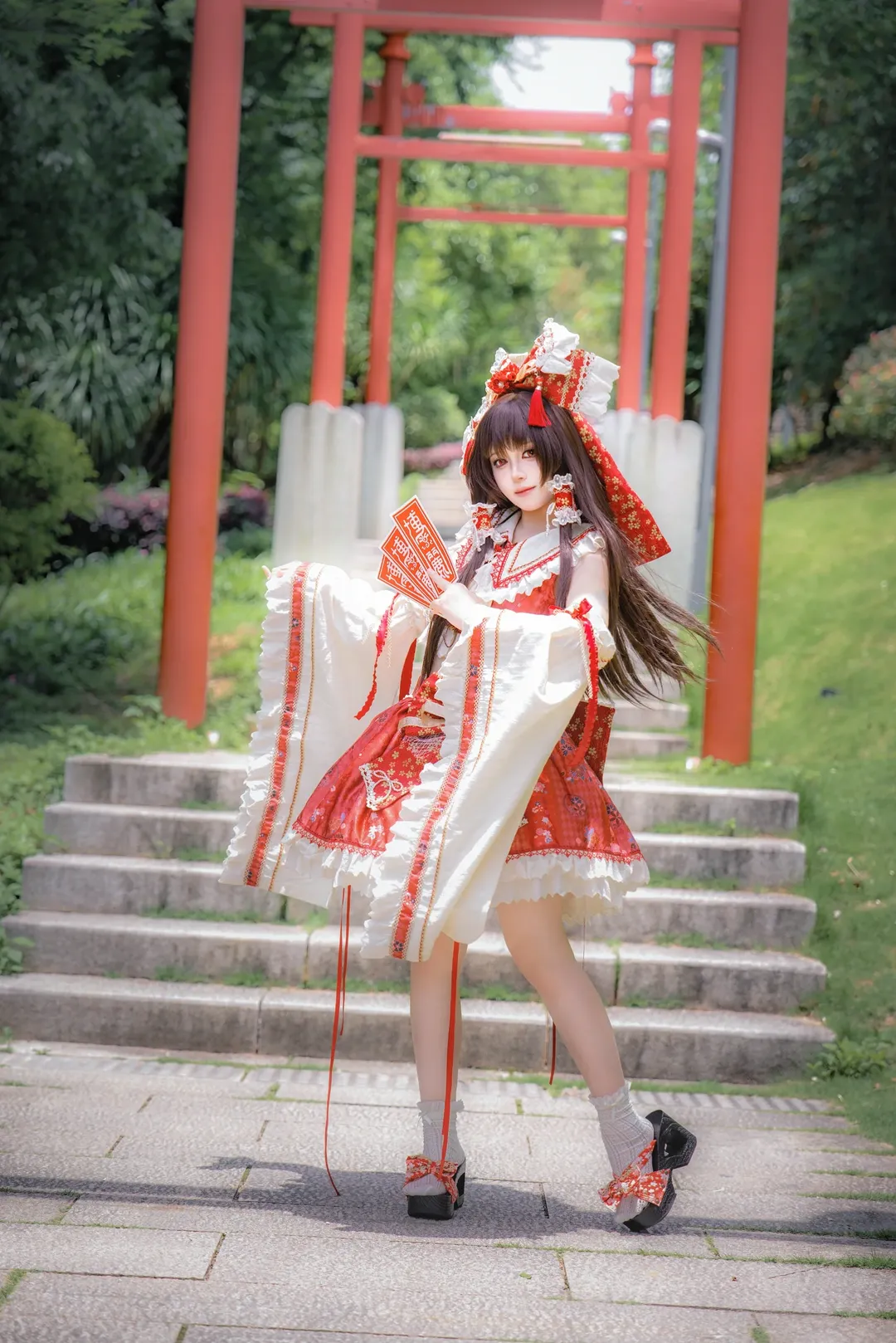 cosplay, 博丽灵梦cos, 东方Project, 巫女服, 高盖山 - 第7张