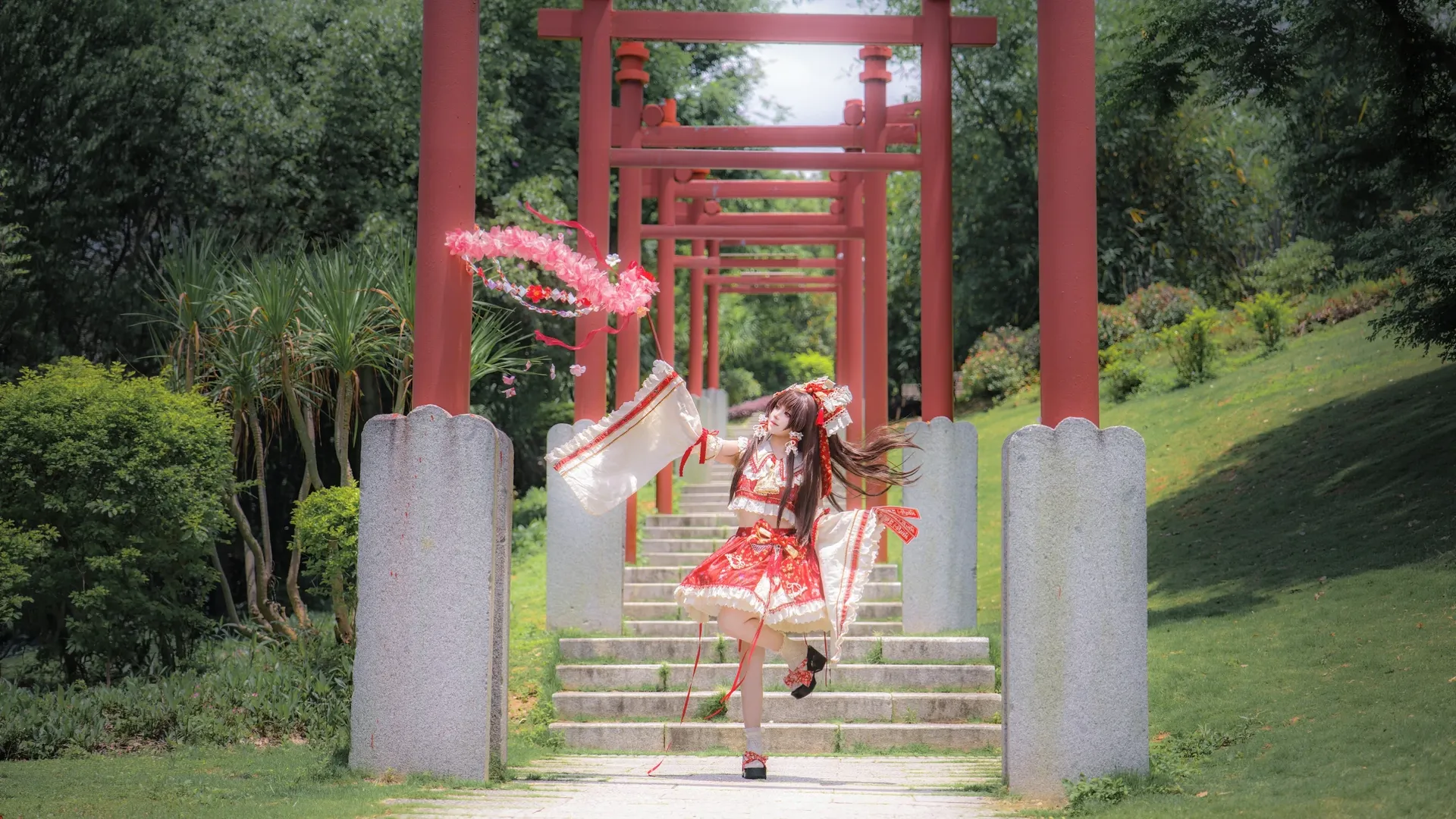 cosplay, 博丽灵梦cos, 东方Project, 巫女服, 高盖山 - 第8张