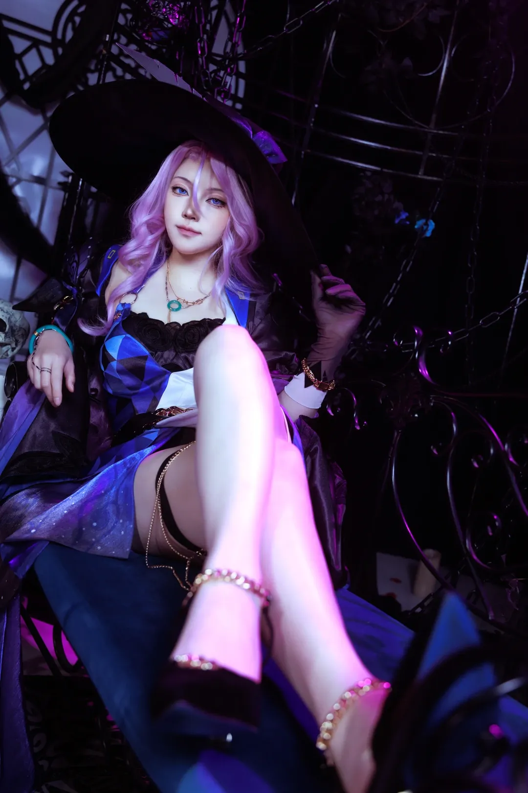 崩坏星穹铁道, 翡翠cos, cosplay摄影, 广角人像, 暗黑魔法风 - 第1张