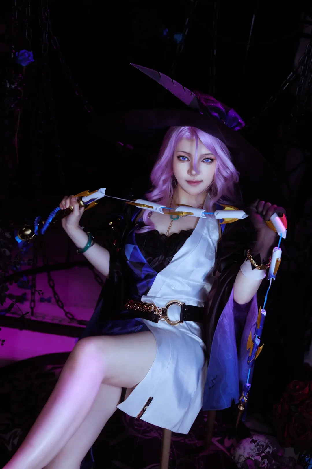 崩坏星穹铁道, 翡翠cos, cosplay摄影, 广角人像, 暗黑魔法风 - 第9张