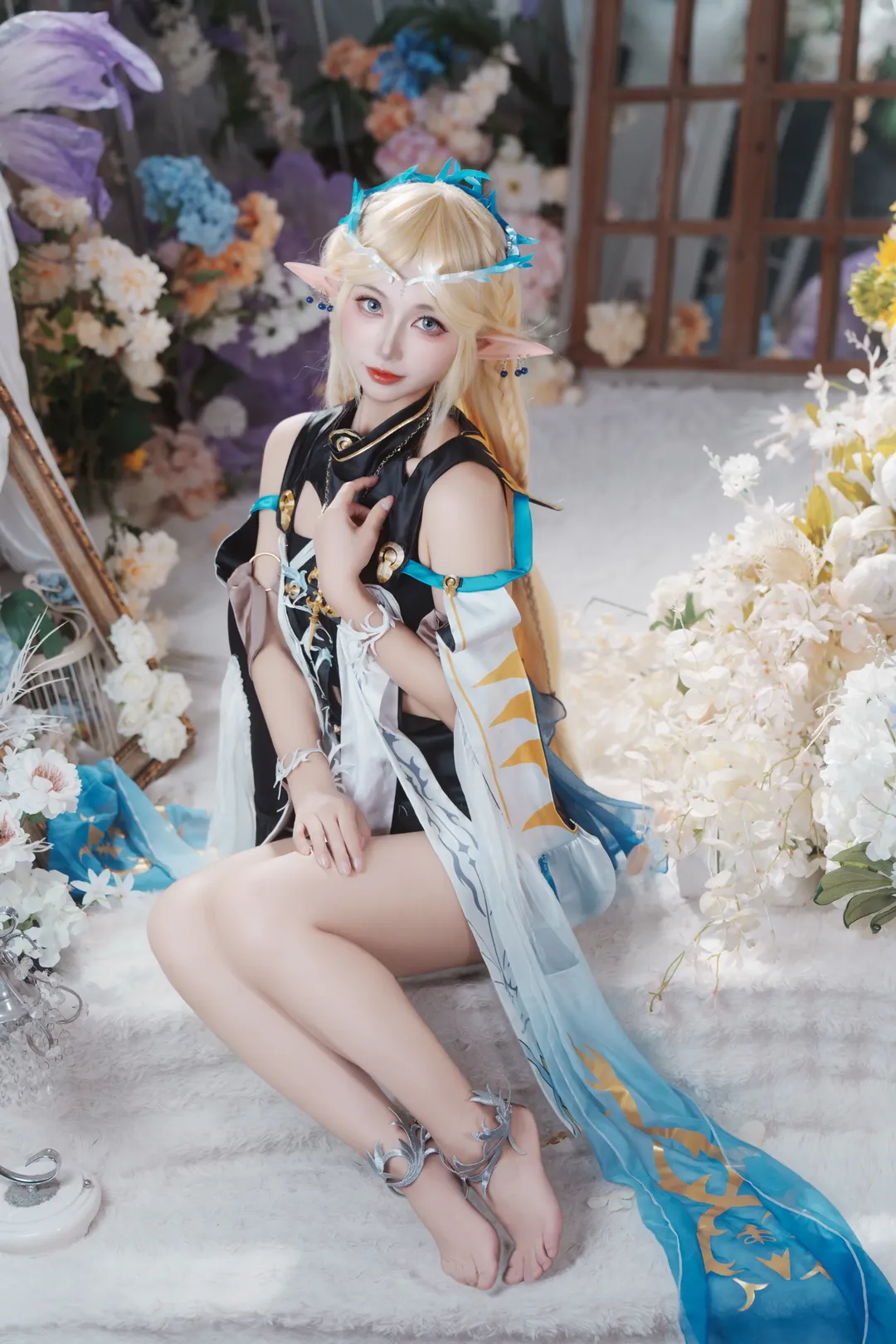 鸣潮, 卡提希娅cos, 精灵cosplay, 花海写真, Coser日常