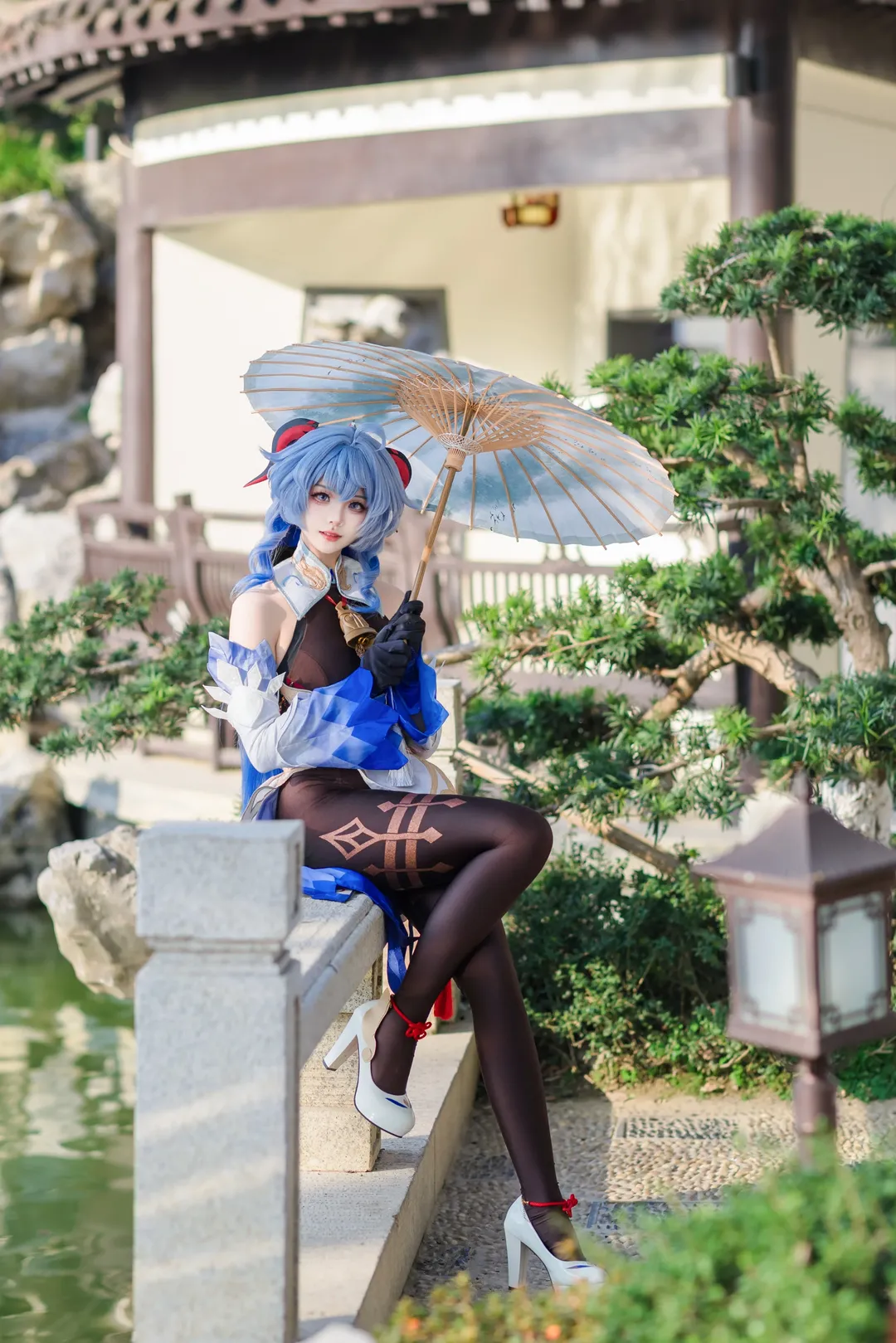 原神, キャラクター再現, 甘雨 コスプレ, 屋外撮影, 中国庭園 - 2枚目