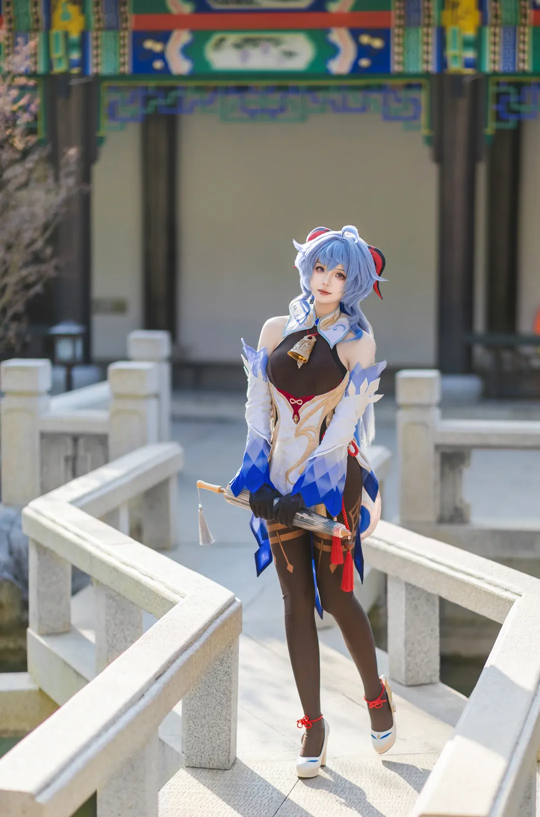原神, キャラクター再現, 甘雨 コスプレ, 屋外撮影, 中国庭園 - 4枚目