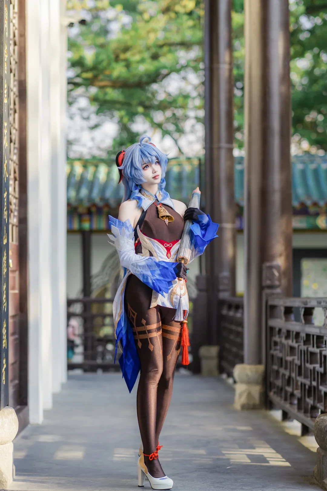 原神, キャラクター再現, 甘雨 コスプレ, 屋外撮影, 中国庭園 - 6枚目