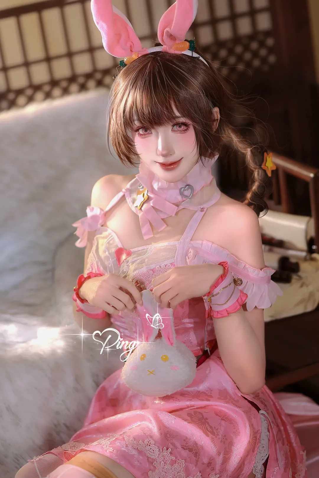 斗羅大陸, 兔耳少女, 國漫cosplay, 小舞cos, 粉系穿搭 - 第3張