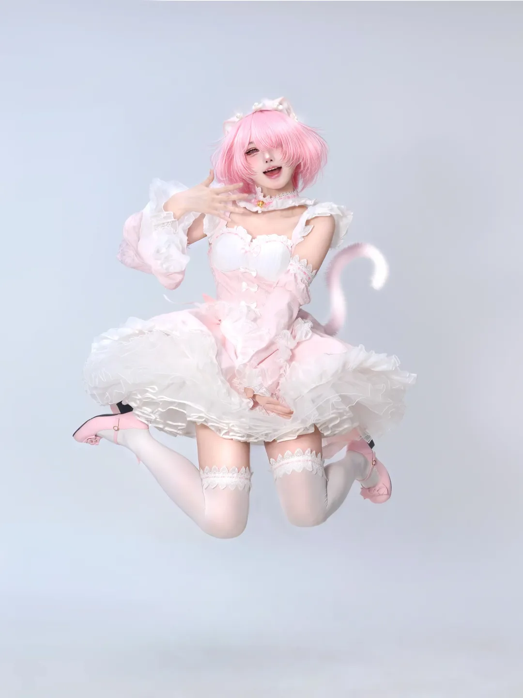 Re:ゼロから始める異世界生活, ポーズ参考, 白ホリ撮影, ラムコスプレ, 猫娘の独自設定 - 3枚目