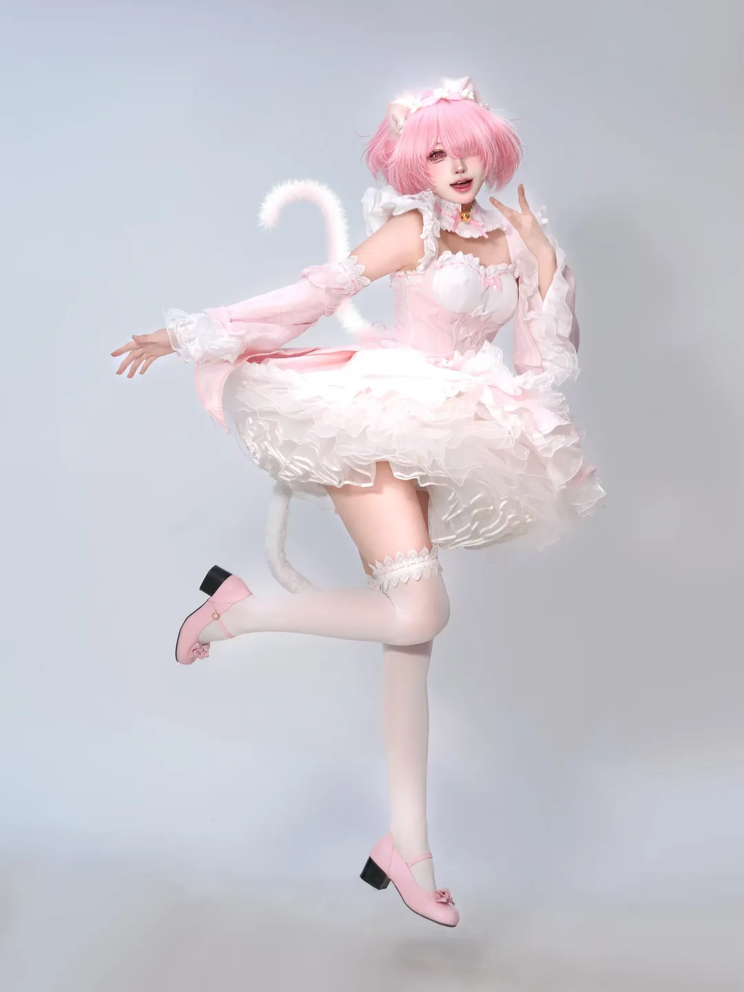 Re:ゼロから始める異世界生活, ポーズ参考, 白ホリ撮影, ラムコスプレ, 猫娘の独自設定 - 4枚目