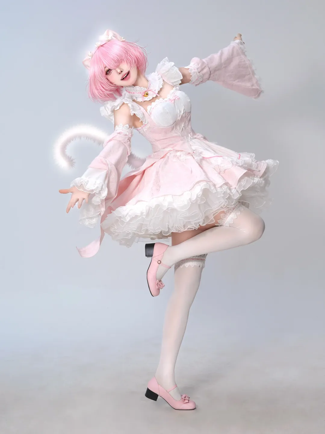 Re:ゼロから始める異世界生活, ポーズ参考, 白ホリ撮影, ラムコスプレ, 猫娘の独自設定 - 6枚目