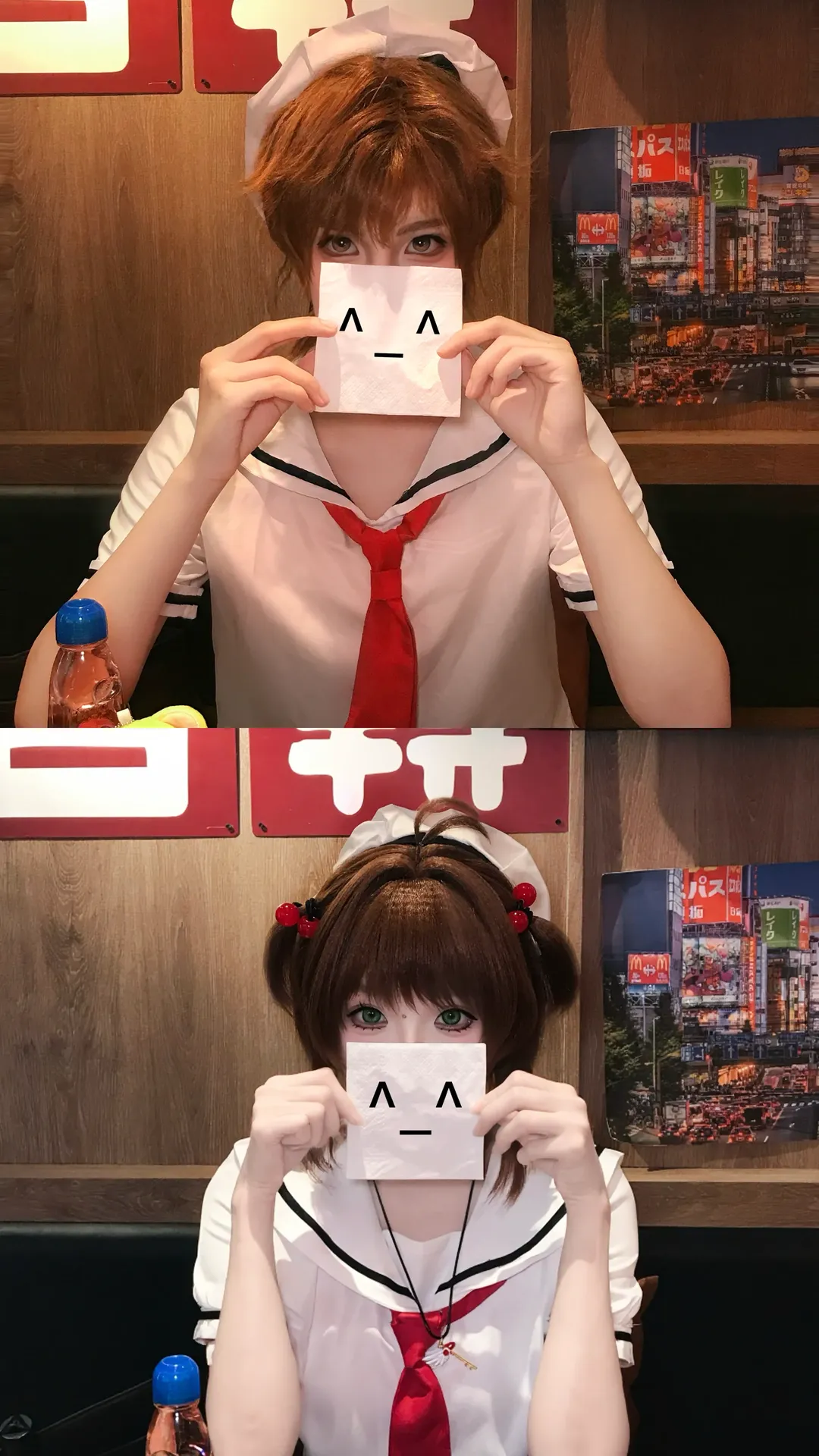 小樱cos, 魔卡少女樱, cosplay摄影, 校园风cos, 双人姿势参考 - 第2张