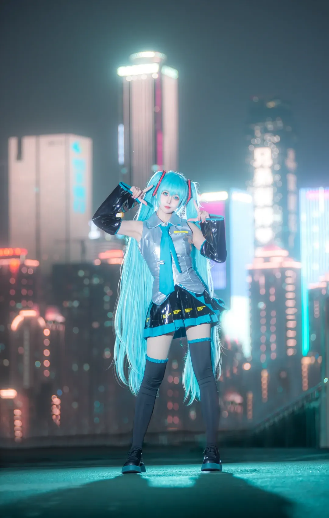 cos正片, 初音未来, 初音未来cos, 重庆约拍, 夜景写真 - 第2张