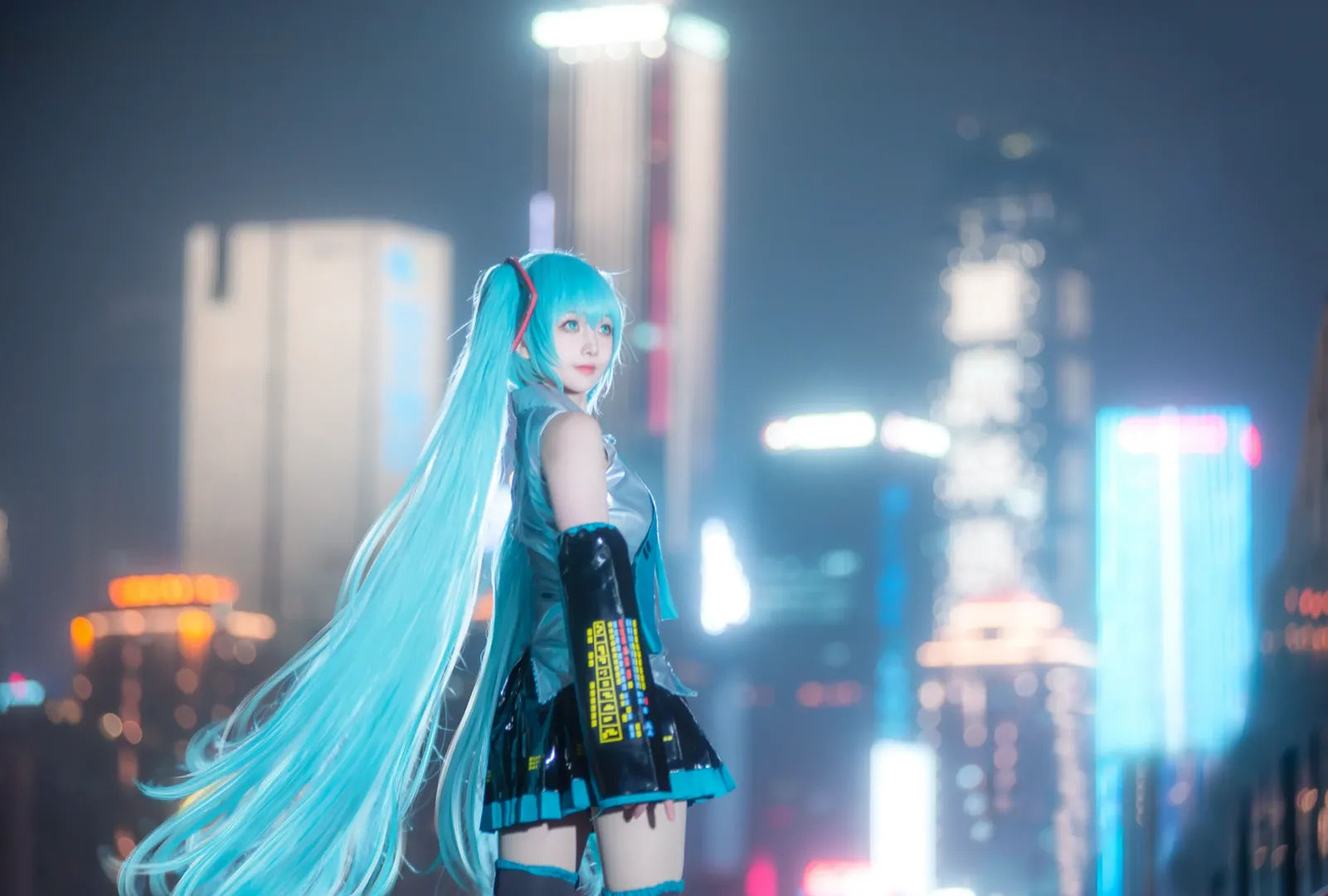 cos正片, 初音未来, 初音未来cos, 重庆约拍, 夜景写真 - 第3张