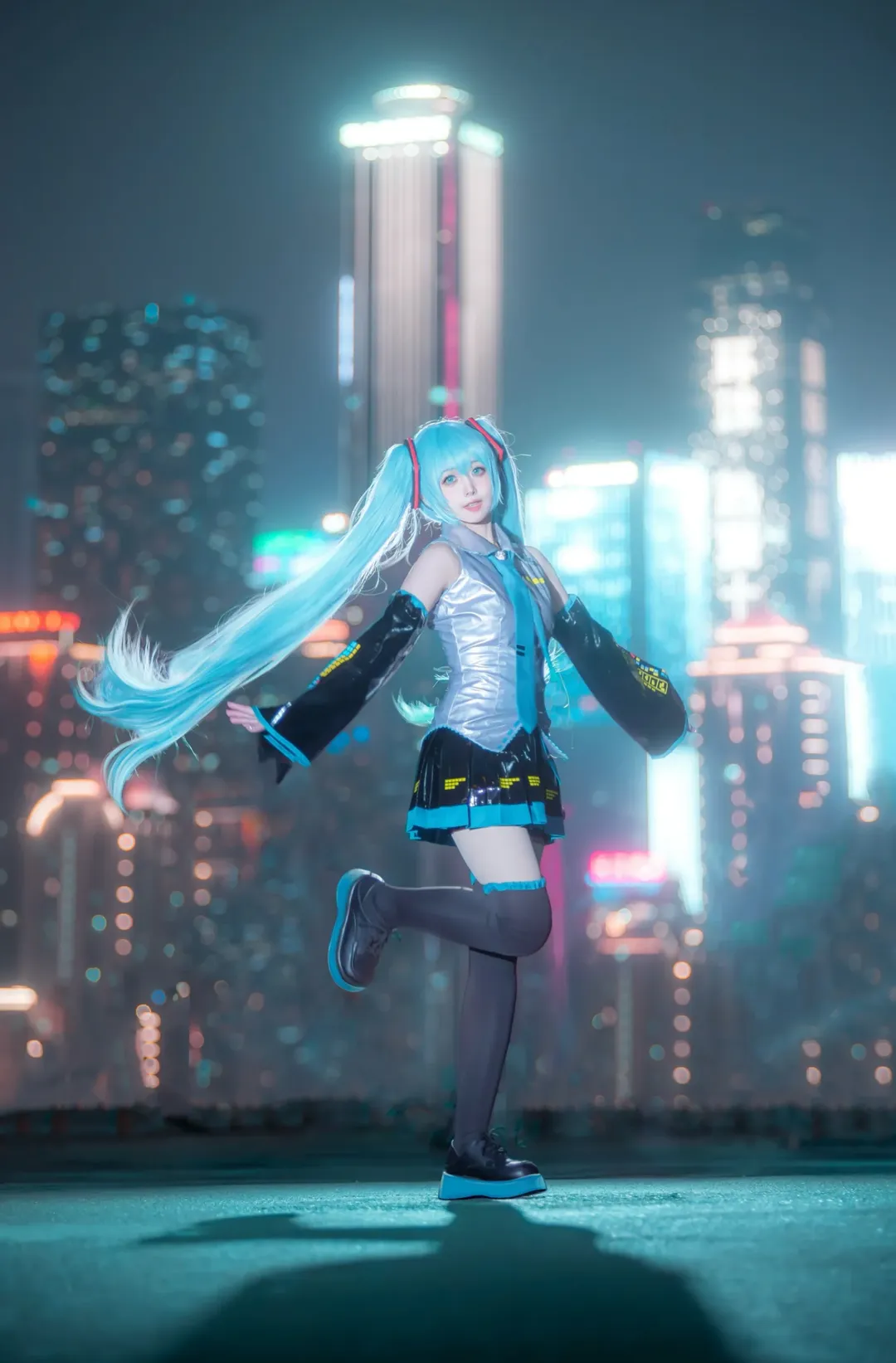 cos正片, 初音未来, 初音未来cos, 重庆约拍, 夜景写真 - 第4张