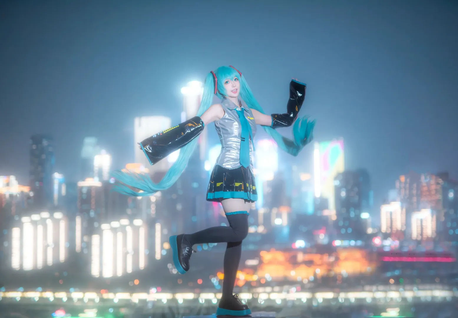 cos正片, 初音未来, 初音未来cos, 重庆约拍, 夜景写真 - 第7张