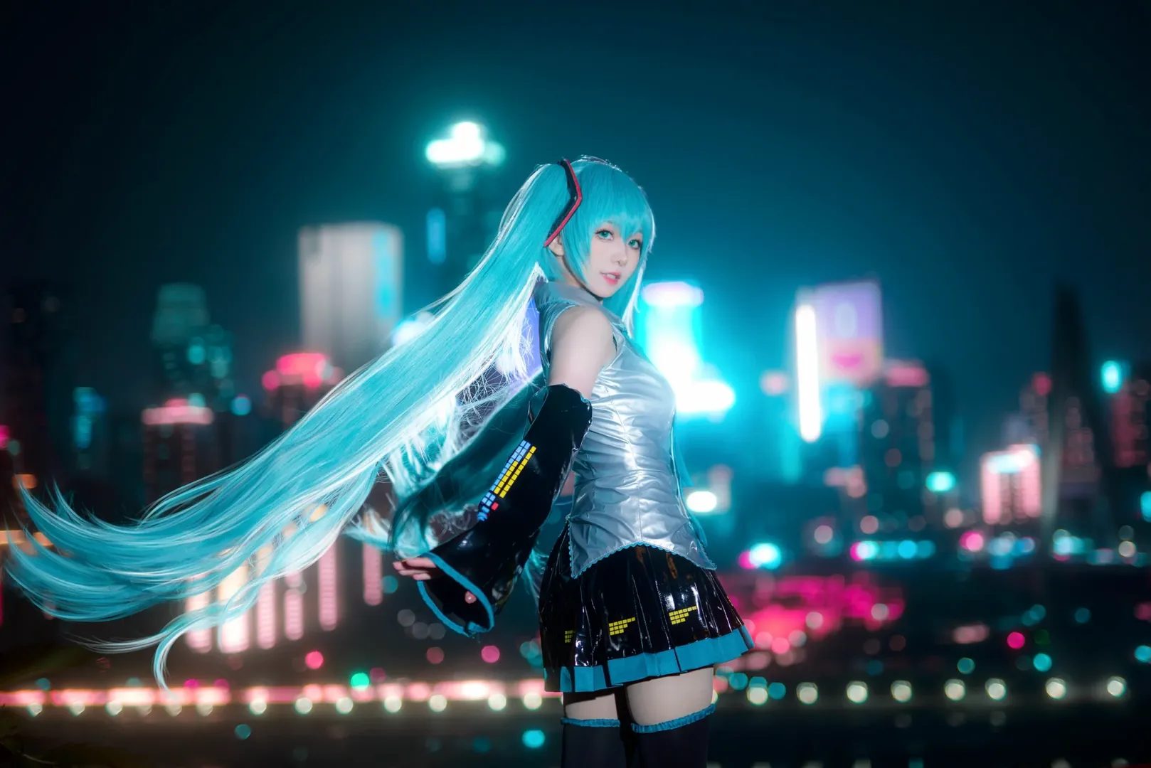 cos正片, 初音未来, 初音未来cos, 重庆约拍, 夜景写真 - 第9张