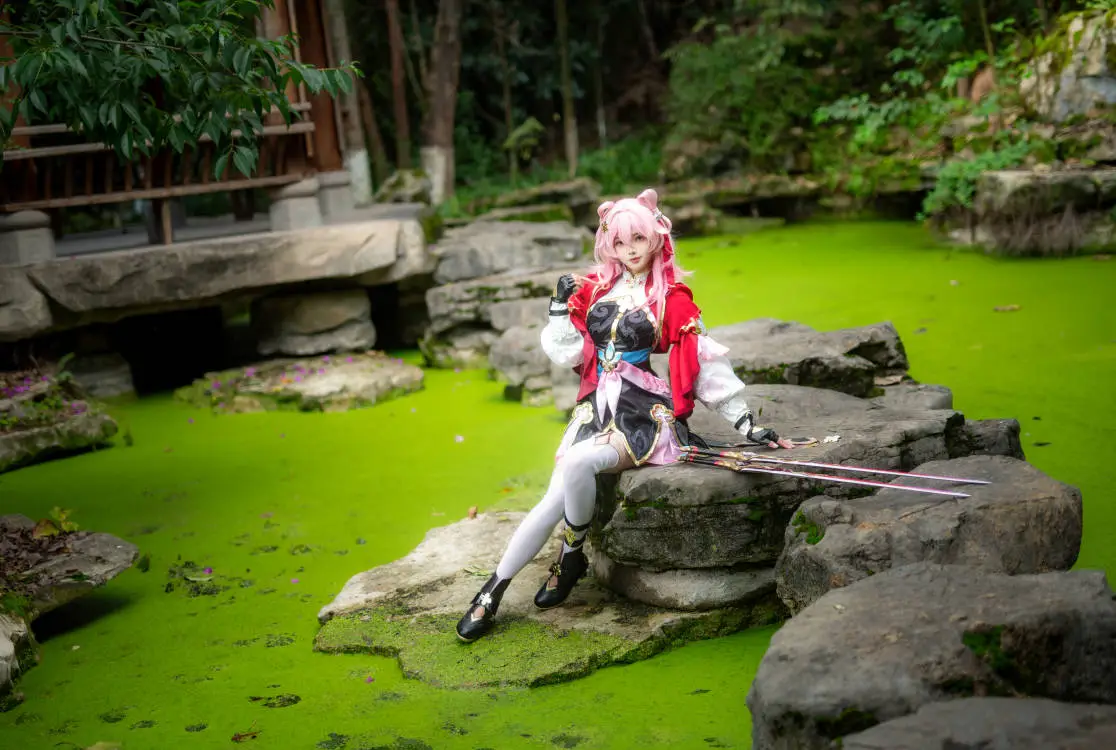 Honkai: Star Rail, March 7th cosplay, Cosplay photography, Outdoor cosplay, Zhaomu Mountain, Chongqing - Image 4
