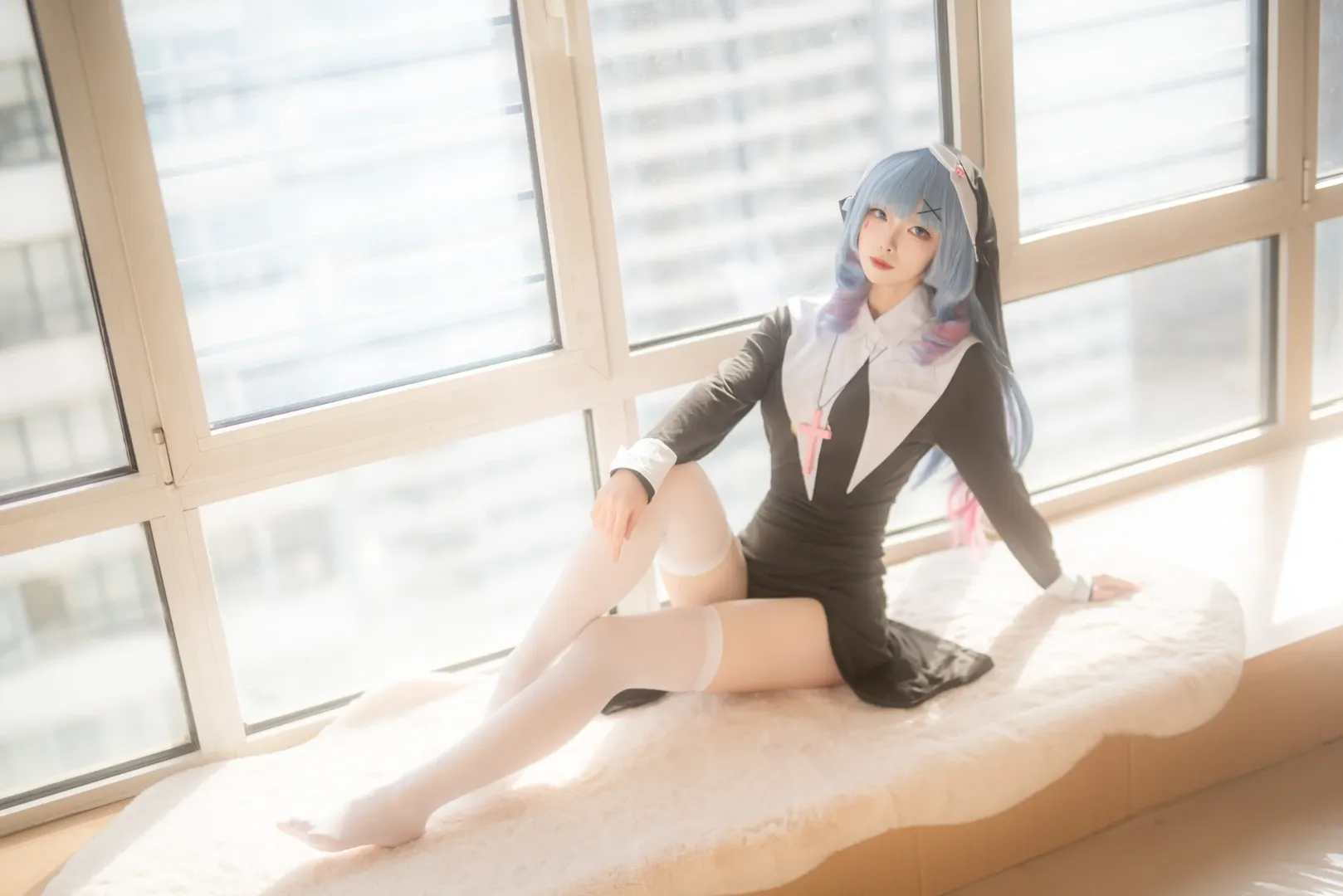 初音未来cos, 人像摄影, 兔子洞, 修女cos, 青岛约拍 - 第6张