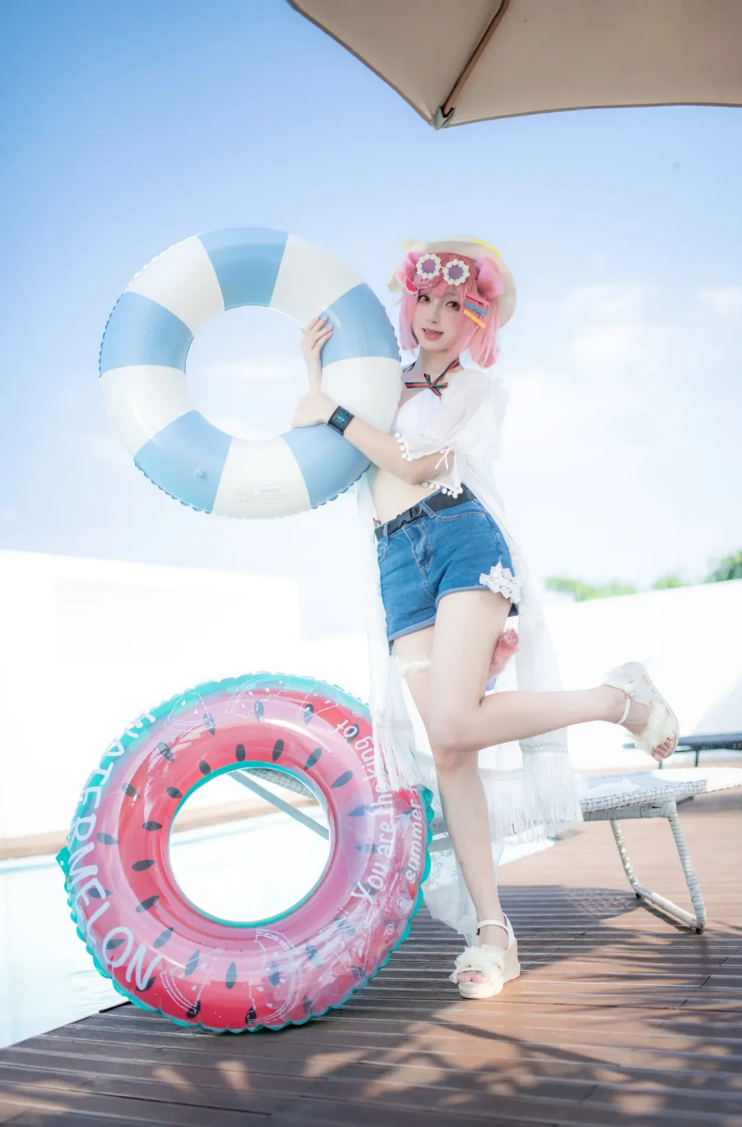 アークナイツ, 夏の水着, コスプレ撮影, 二次元日常, ゴールデングロー コスプレ - 5枚目