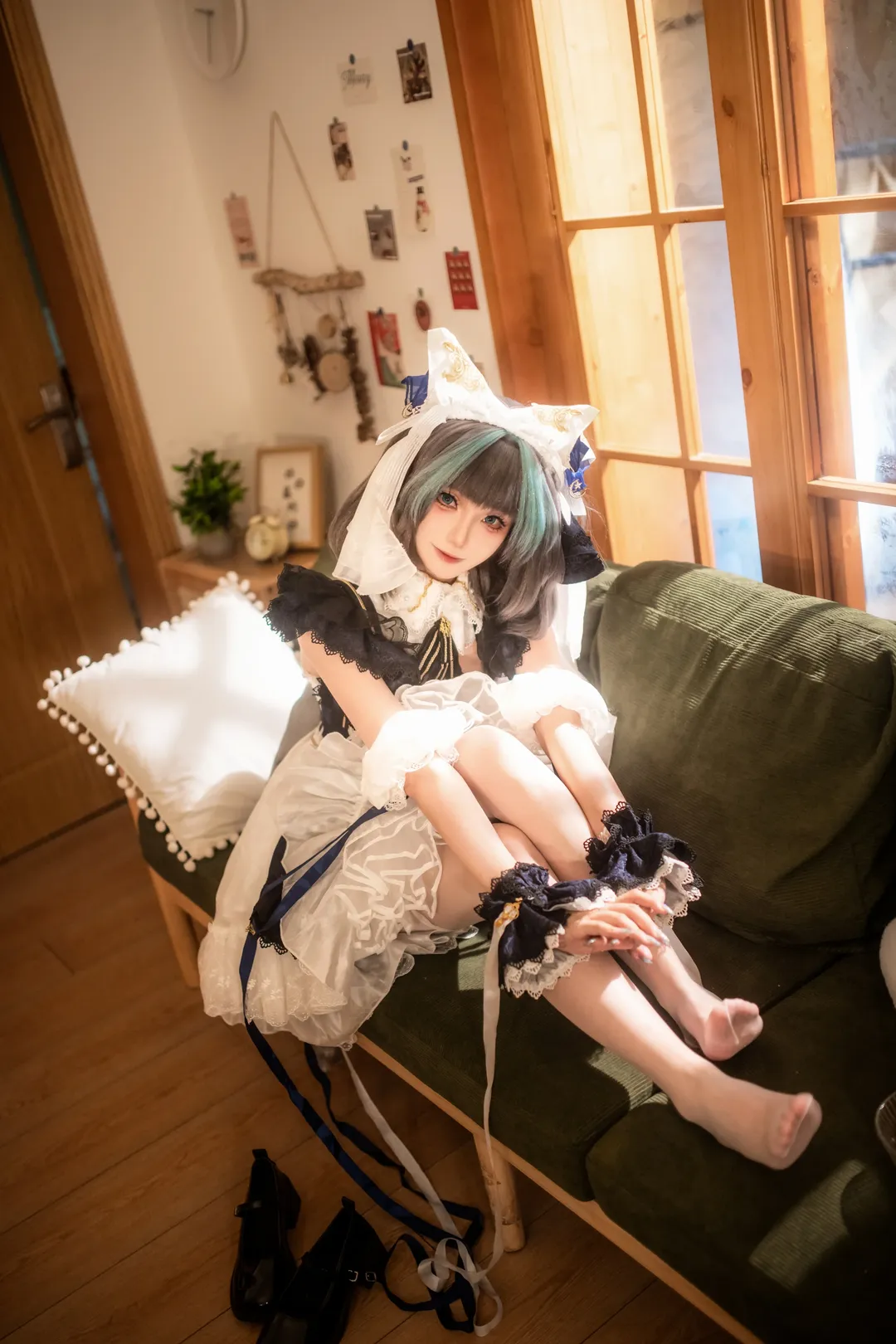 二次元, チェシャー コスプレ, アズールレーン, メイド服, コスプレ撮影 - 6枚目