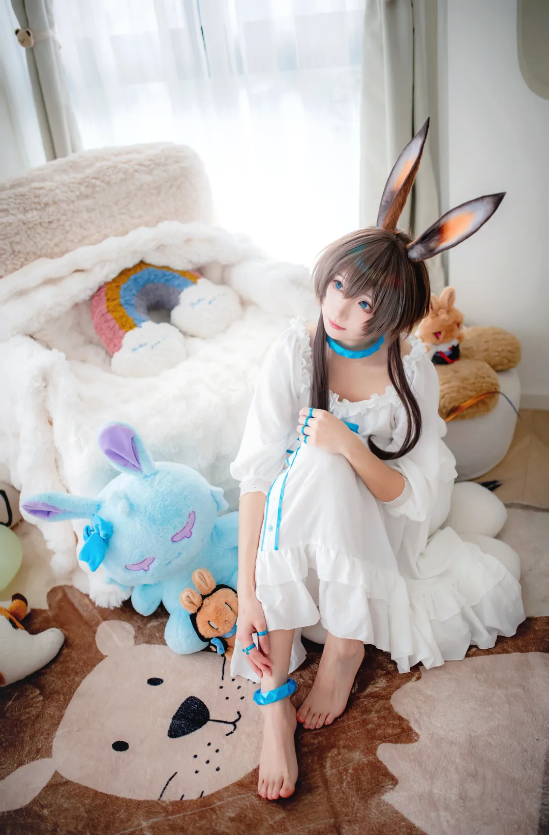 Anime-style photography, Arknights, Amiya cosplay, Amiya pajamas cosplay, Loungewear cosplay - Image 2